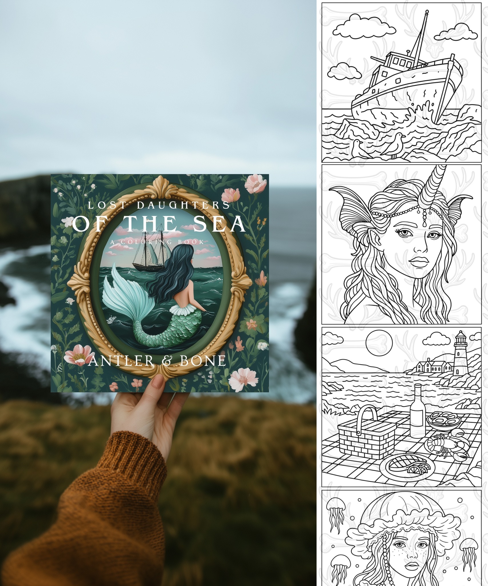 Antler & Bone Facebook ad: Lost Daughters of the Sea: A Gothic Mermaid Coloring Book…