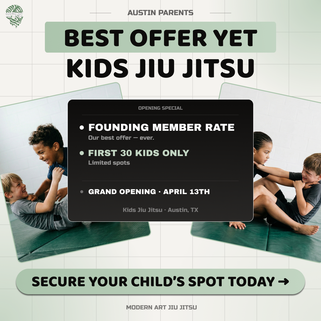 Modern Art Jiu Jitsu Facebook ad: Secure Your Child's Spot Today
