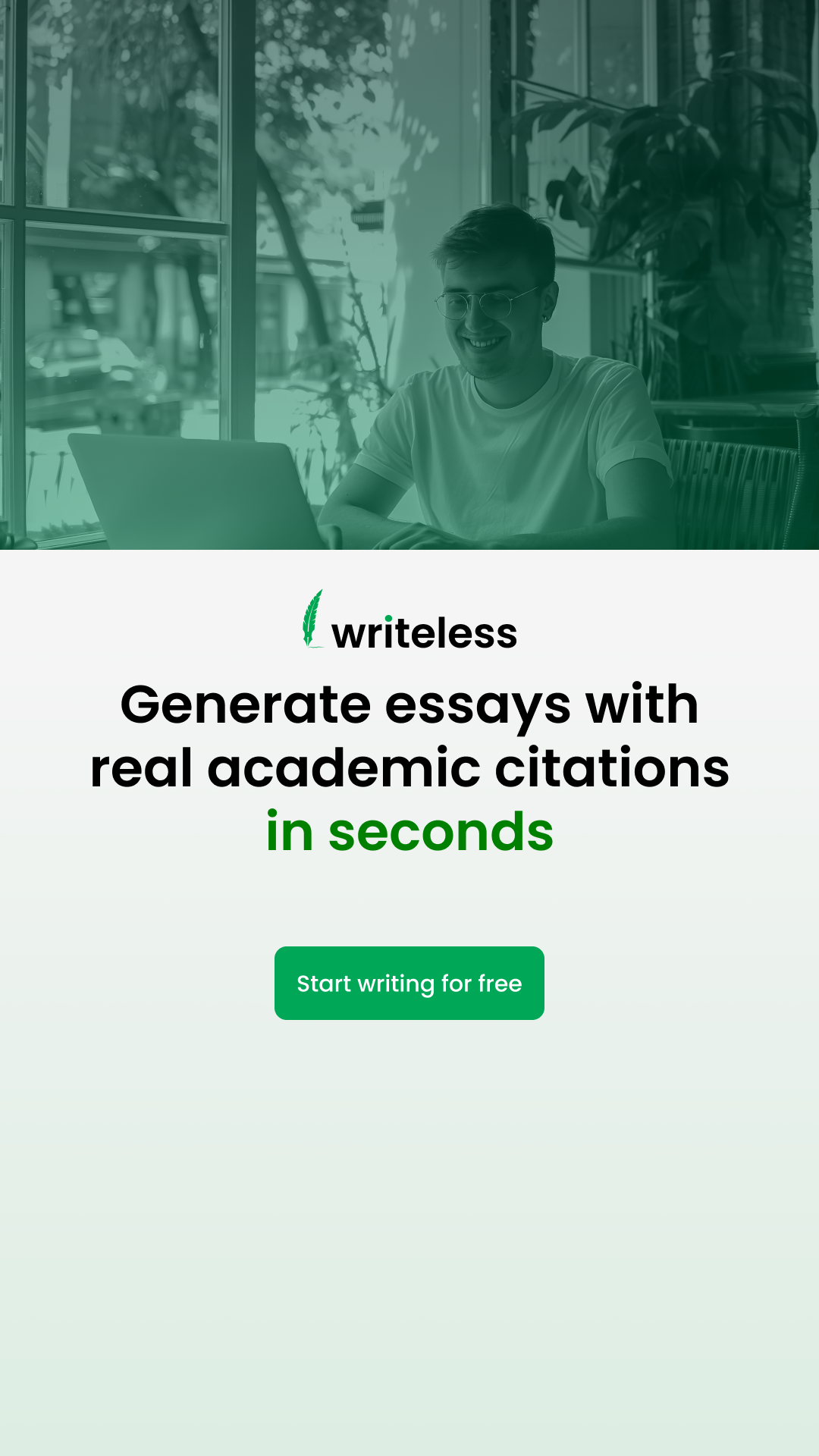 Writeless AI Facebook ad