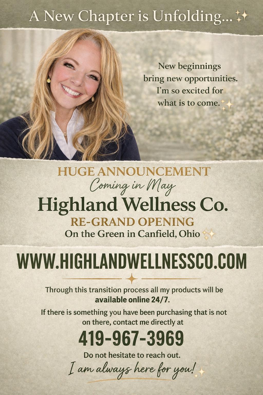 Highland Wellness Co. Facebook ad: Big Announcement