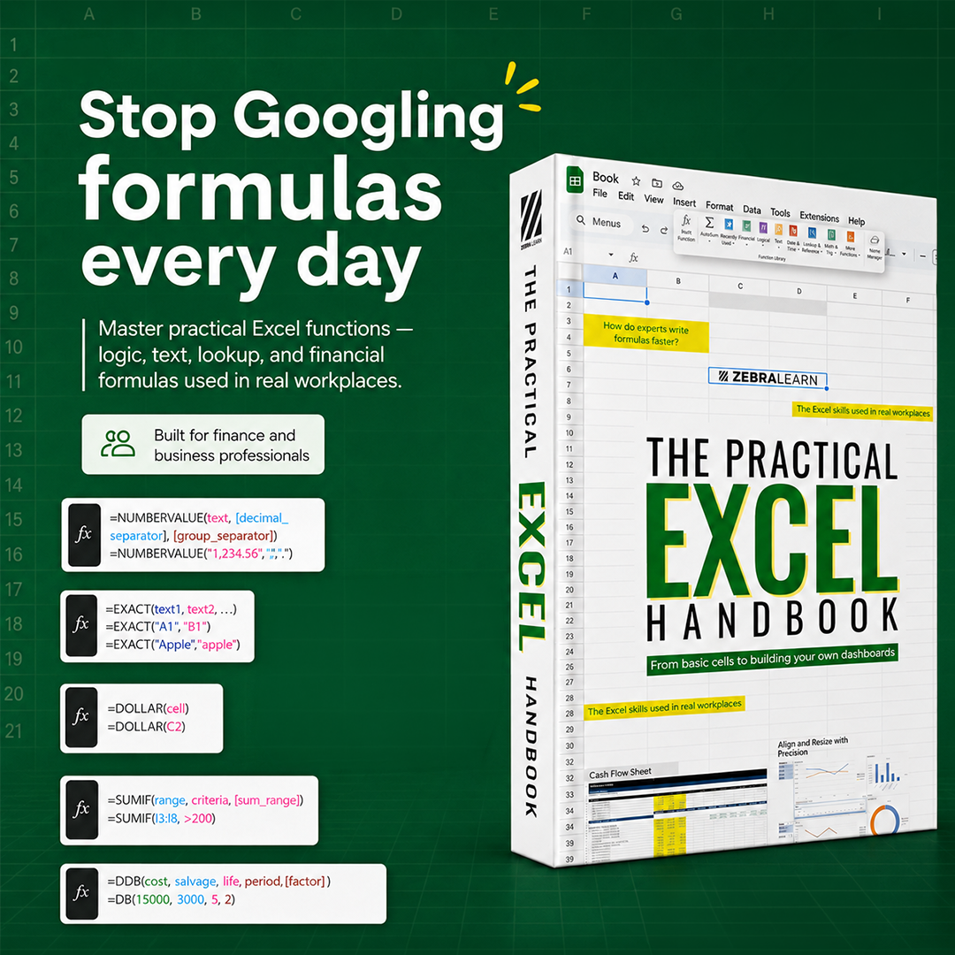 ZebraLearn Facebook ad: The Excel Playbook