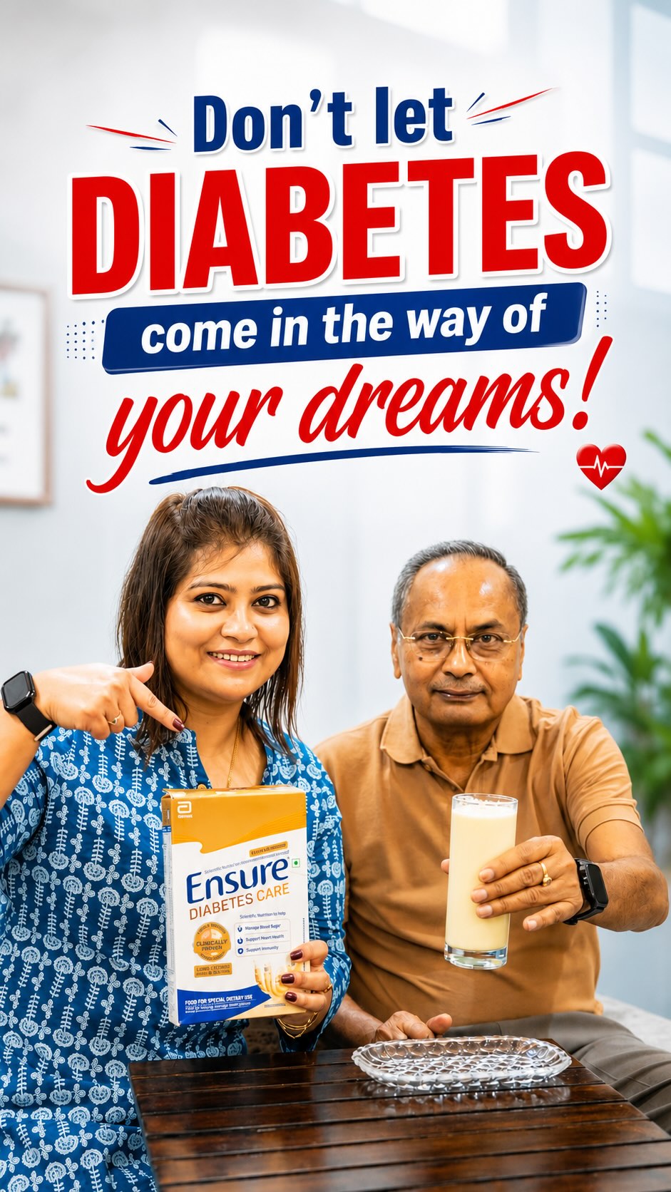 Ensure India Facebook ad: Seeing my dad active, energetic, and feeling his…