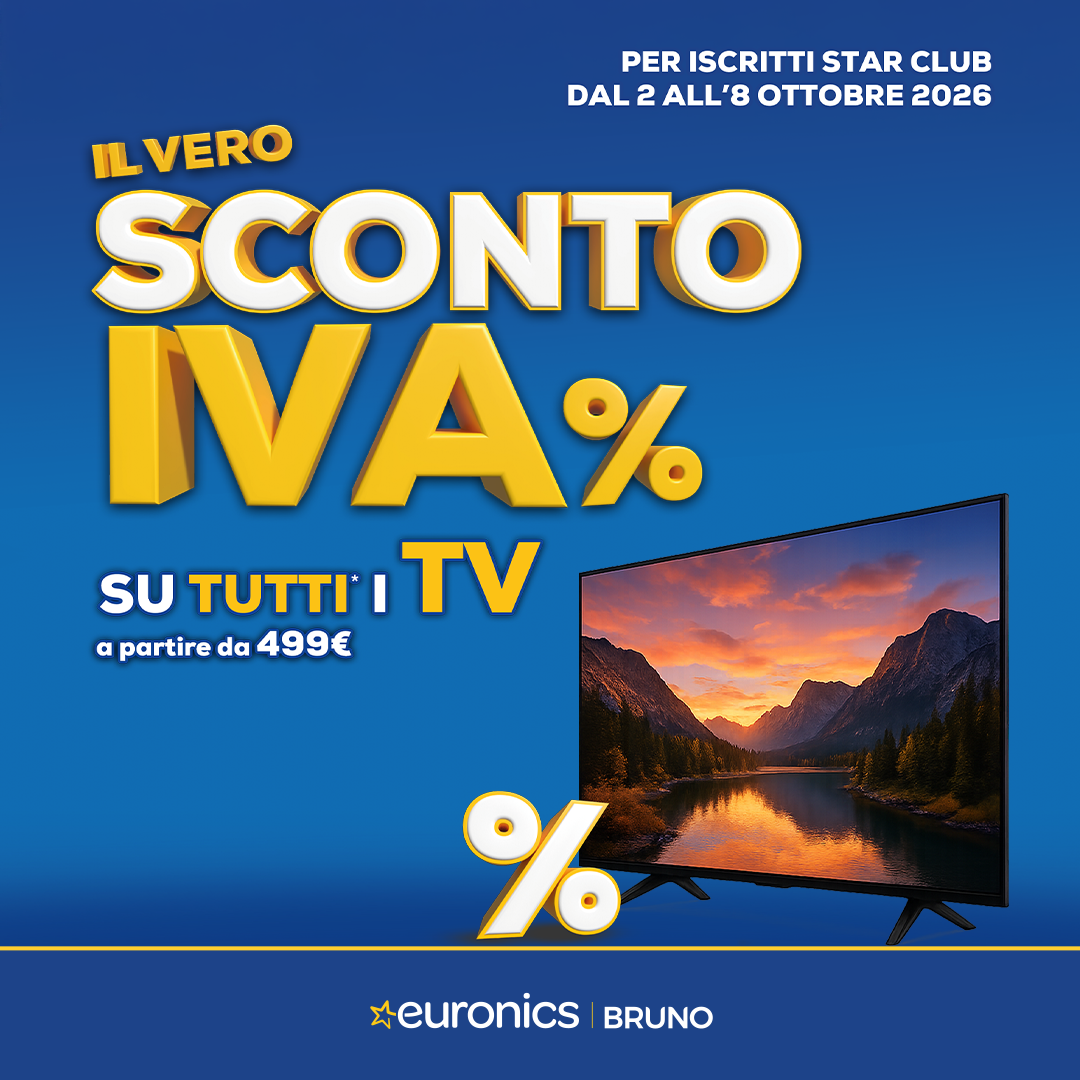 Bruno Euronics Facebook ad: Il VERO Sconto IVA arriva anche sui TV!