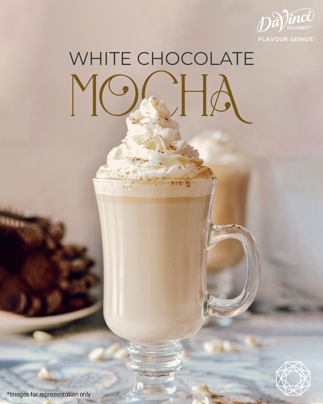 DaVinci Gourmet India Facebook ad: WHITE CHOCOLATE MOCHA