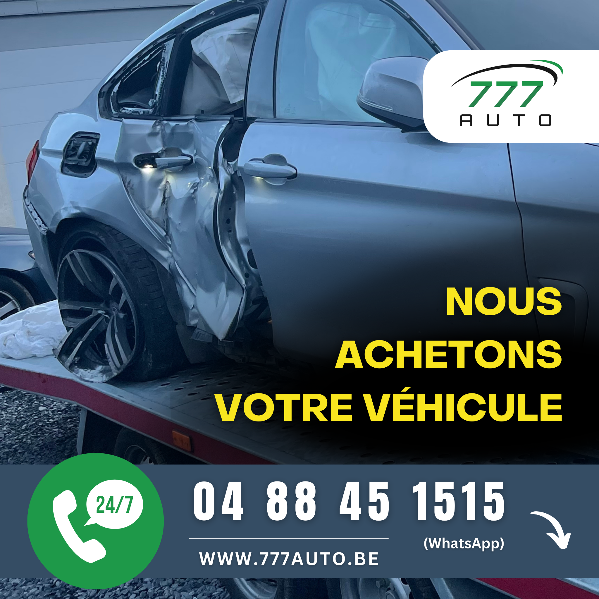 777auto Facebook ad: Remplissez le formulaire et vendez votre voiture