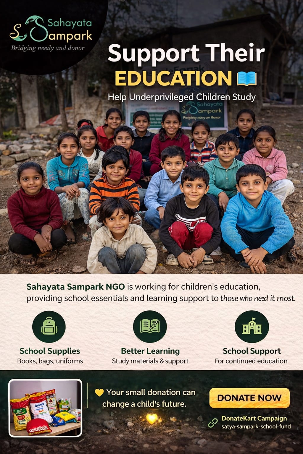 Sahayata Sampark Facebook ad: Support Their Education
