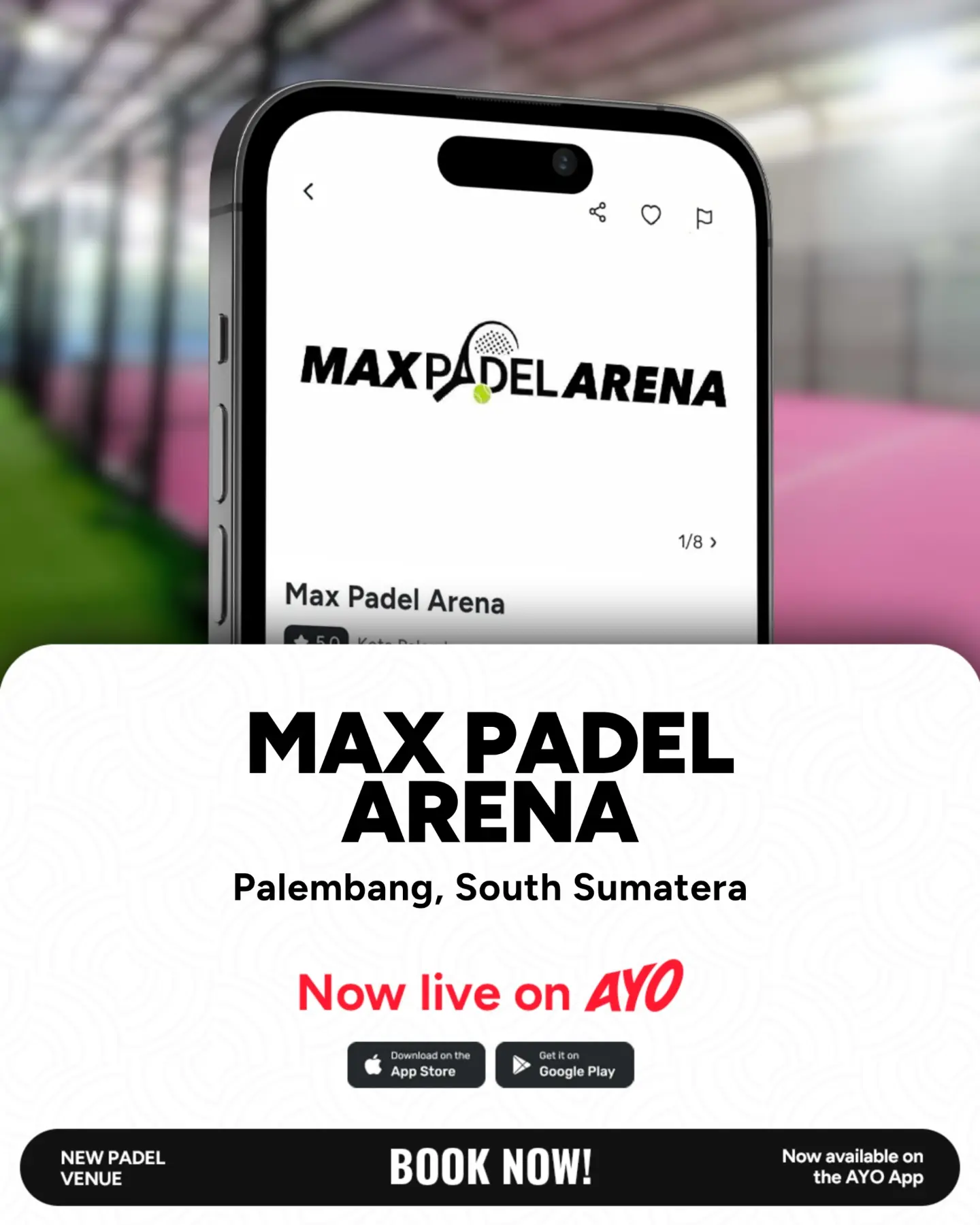 Booking AYO Facebook ad: Booking lapangan Max Padel Arena