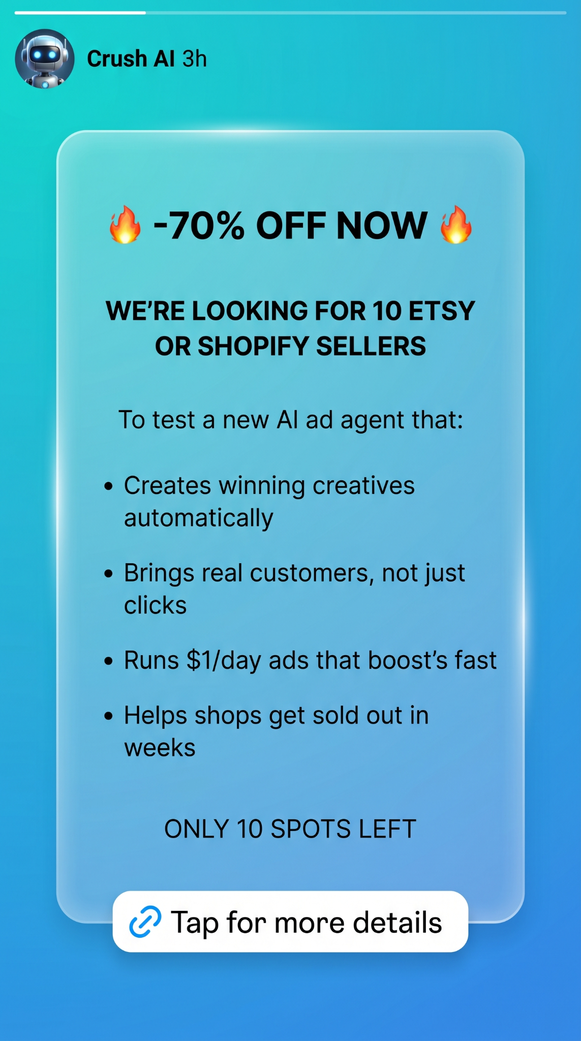 trycrush.ai Facebook ad