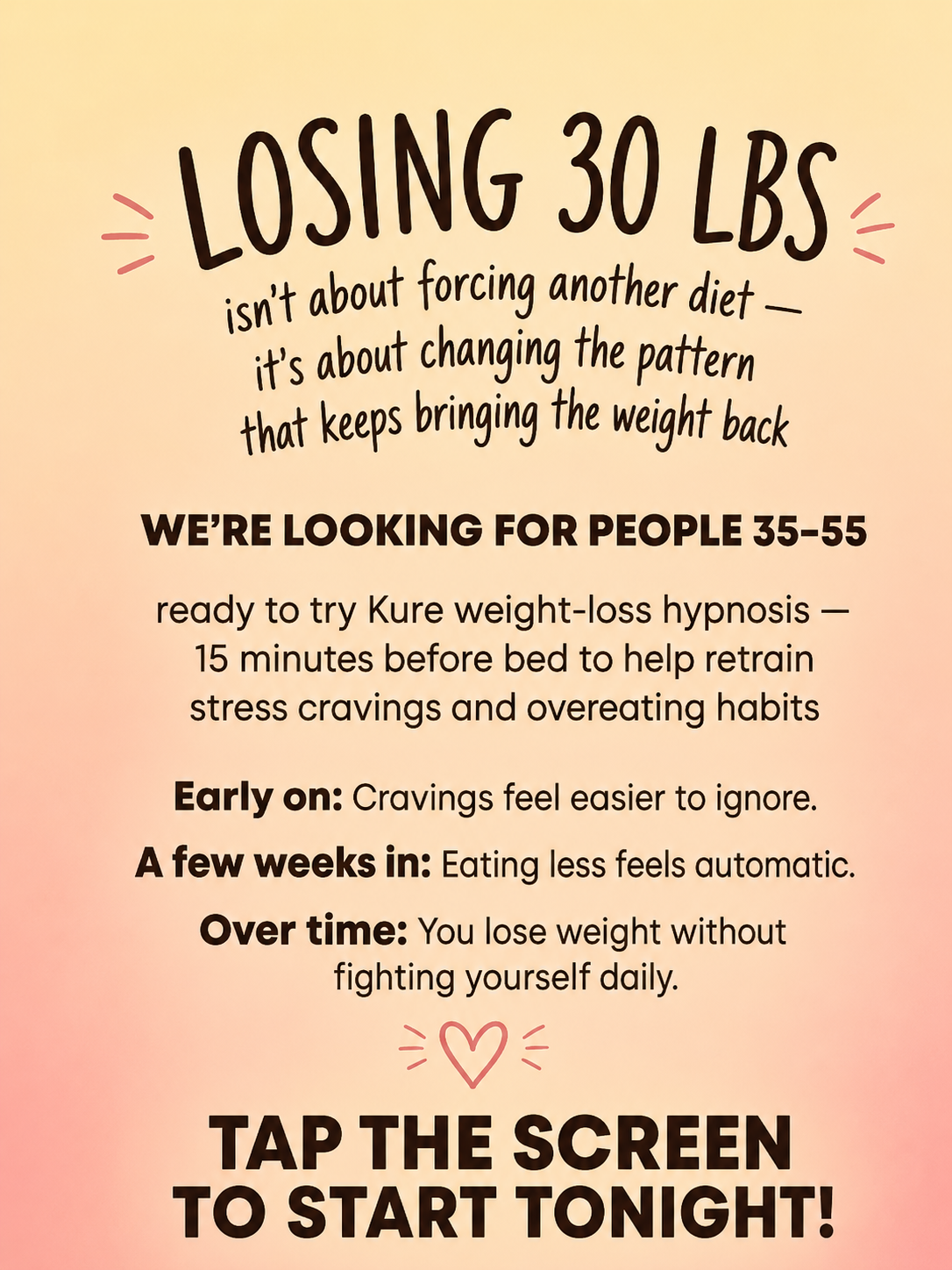 Kure for Hypnotherapy Facebook ad