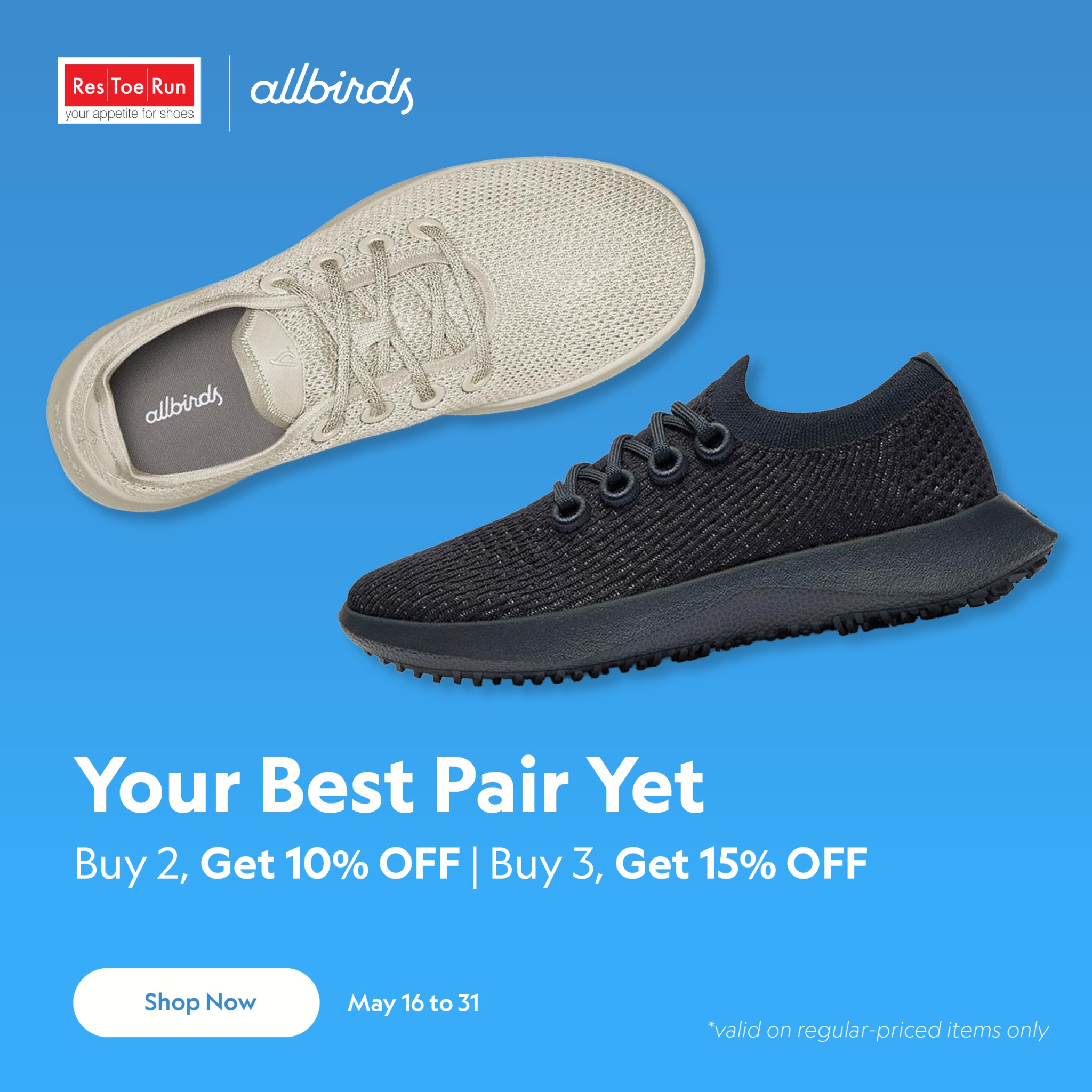 Res|Toe|Run Facebook ad: Buy More, Save More
