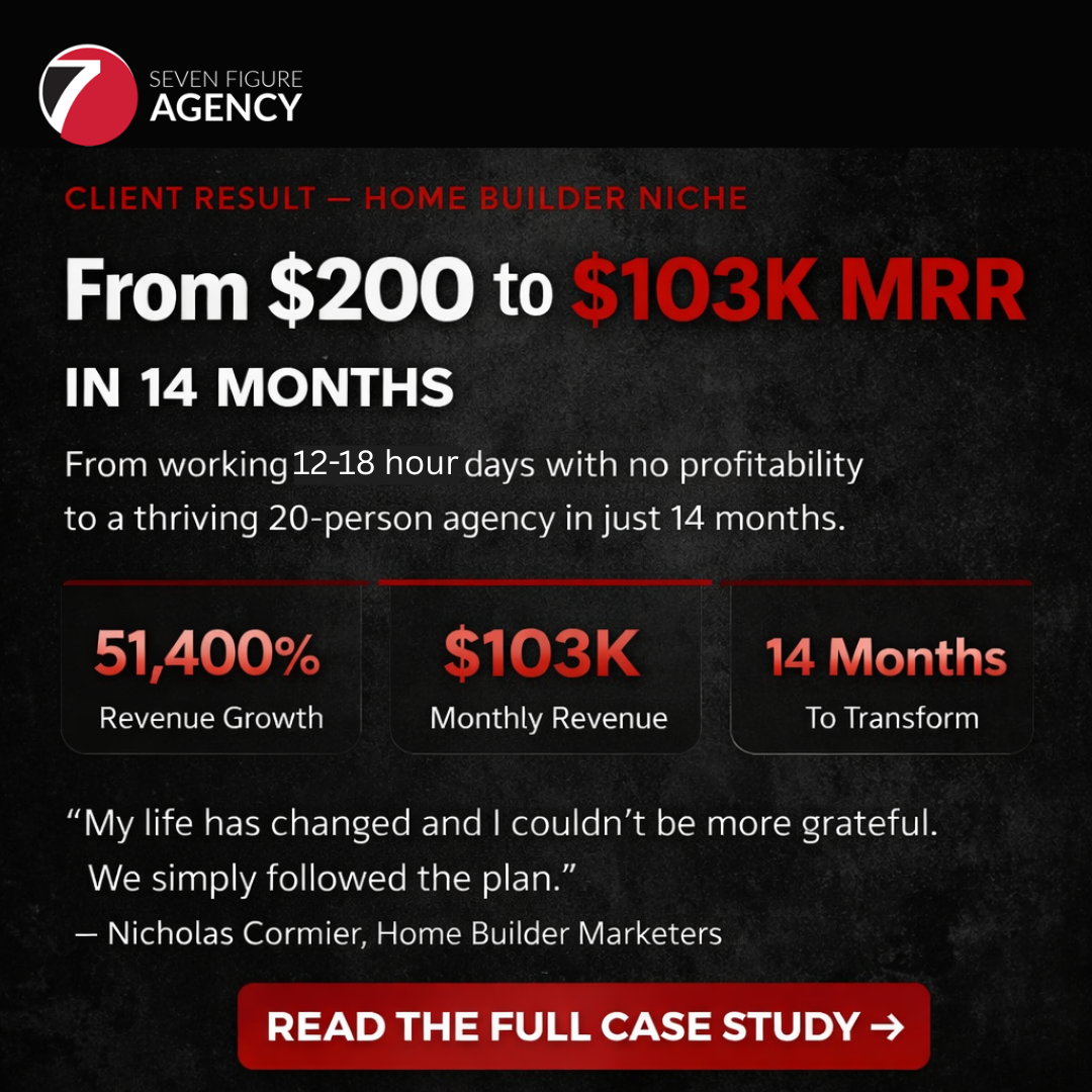 Seven Figure Agency Facebook ad