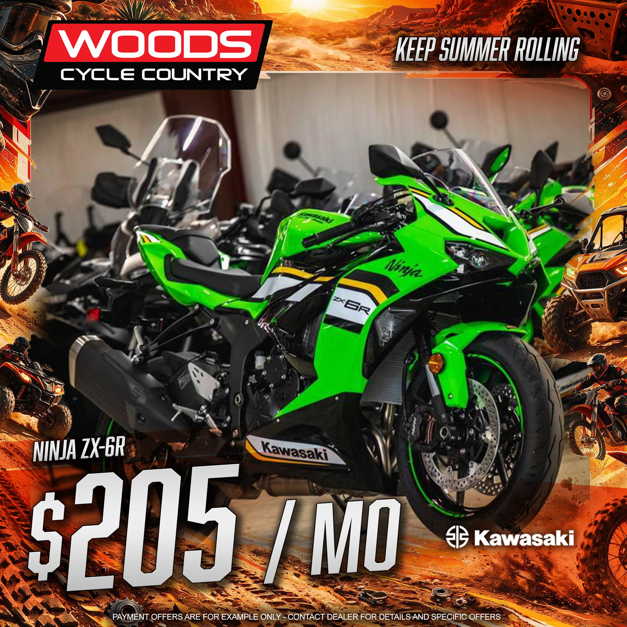 Woods Cycle Country Facebook ad: Looking for your next way to have some…