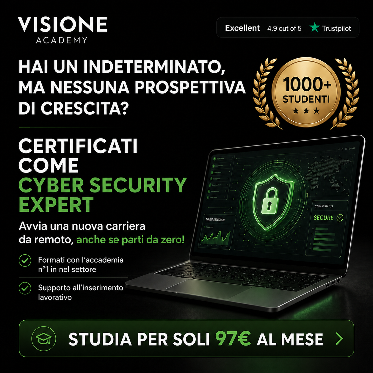 Visione Academy Facebook ad: Formazione Informatica