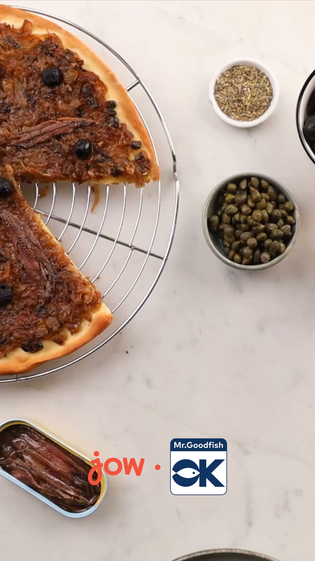 Jow Facebook ad: La recette de la pissaladière ici