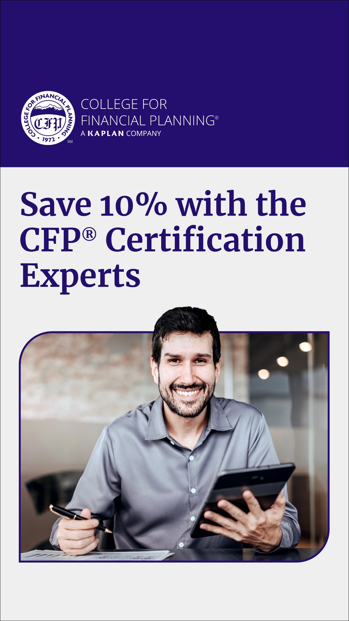 Kaplan Financial Education Facebook ad