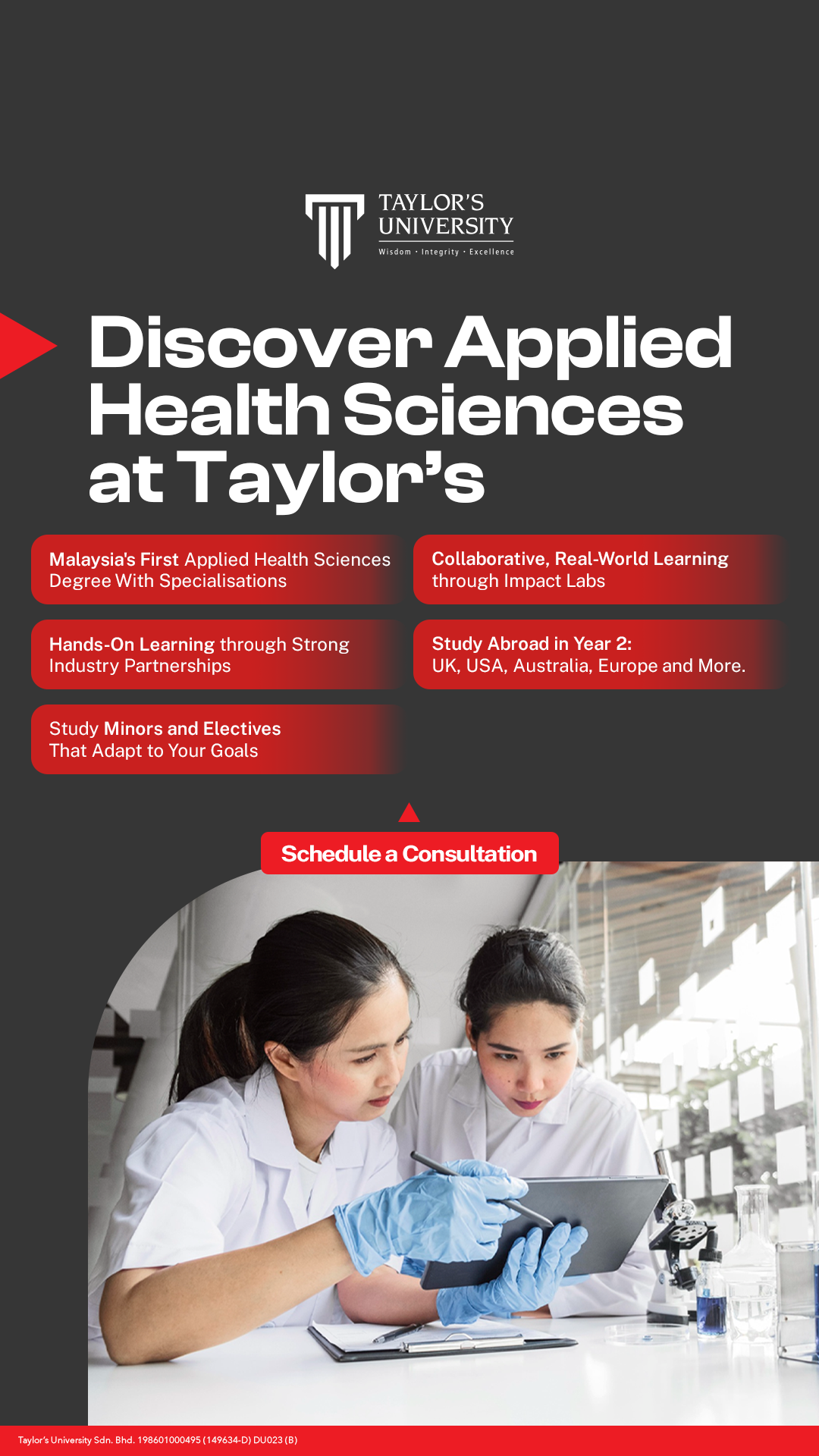 Taylor's University Facebook ad