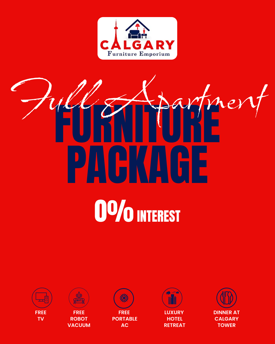 Calgary Furniture Emporium Facebook ad: Moving into a new apartment?