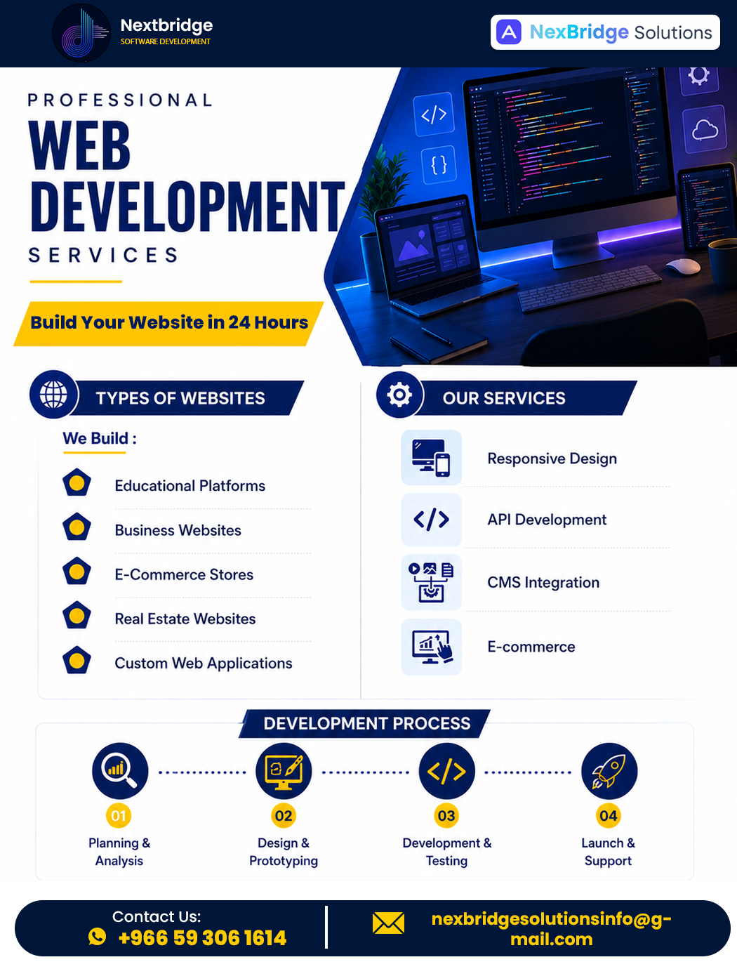 Nexbridge.solutions Facebook ad: Build Your Website & Grow Your Business
