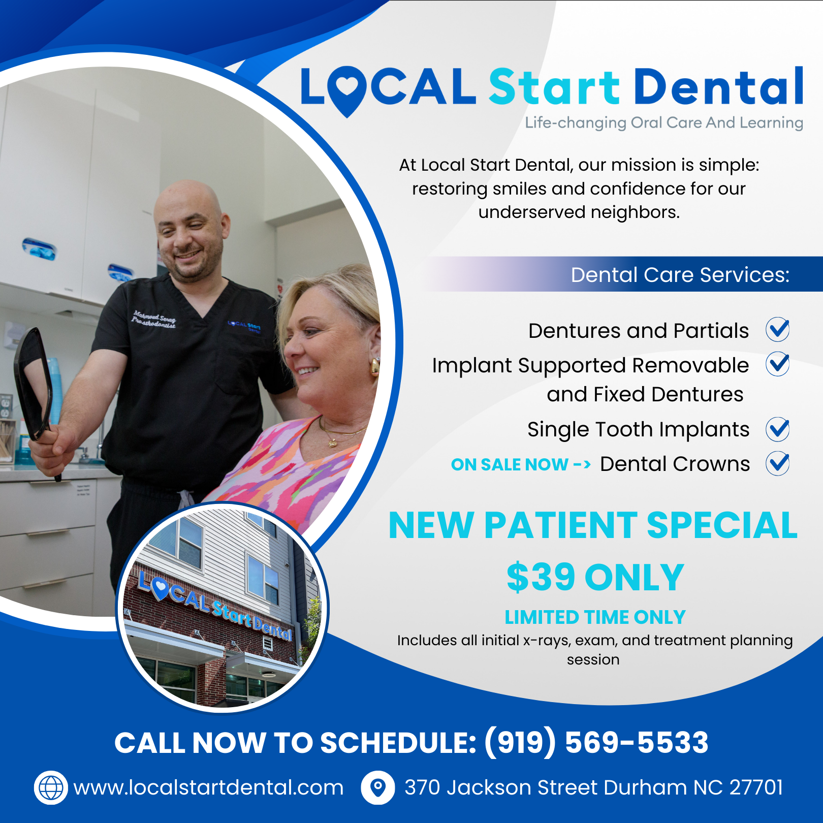 Local Start Dental Facebook ad: Local Start Dental is a state-of-the-art tooth replacement…