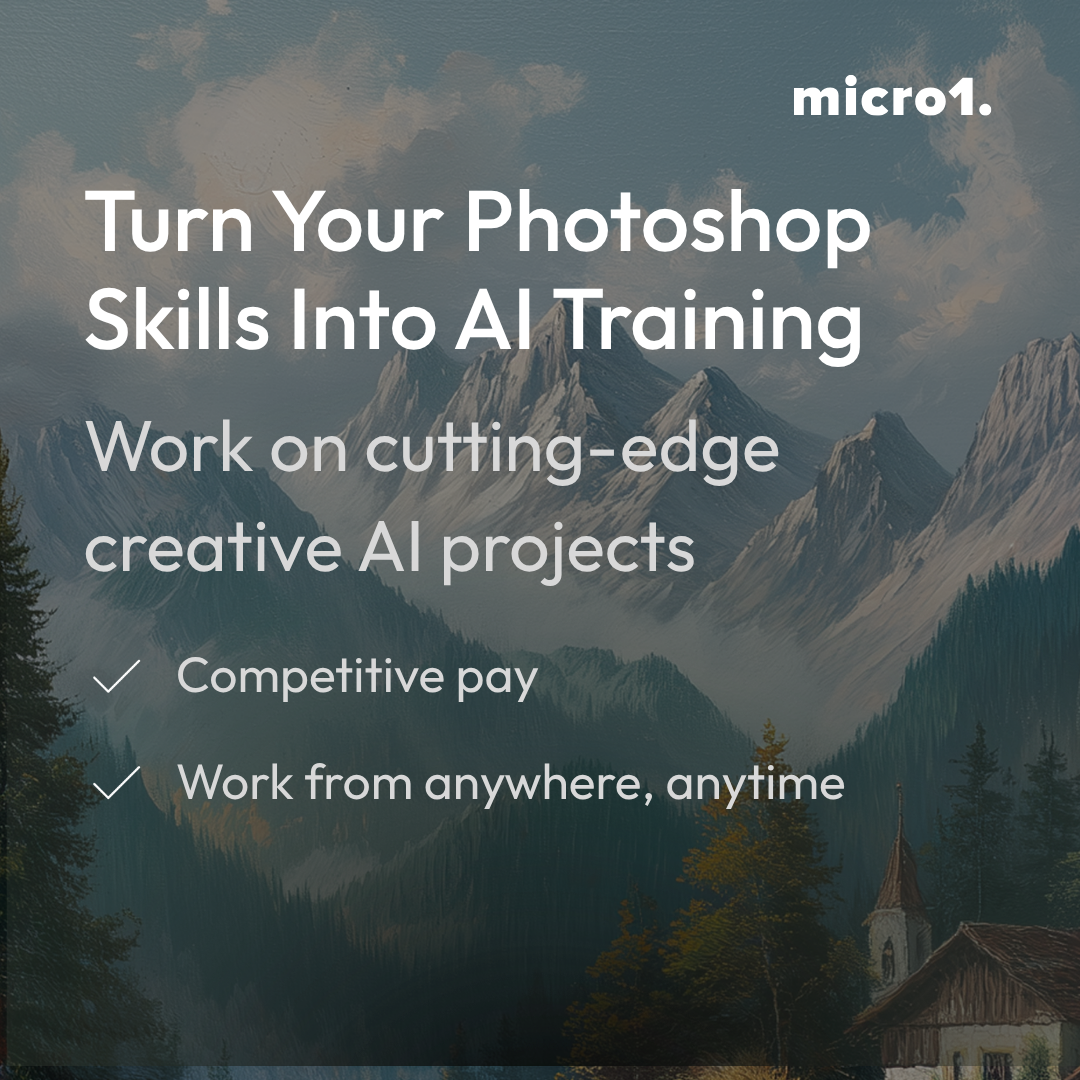 micro1 Facebook ad: Adobe Specialist (Photoshop)