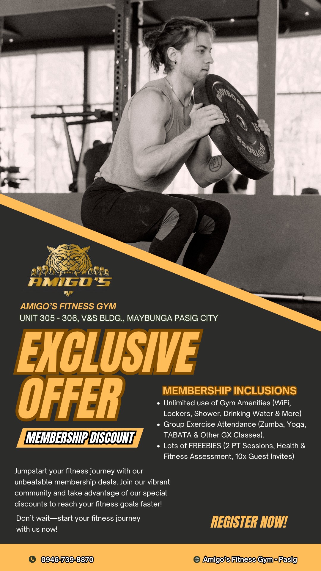 Amigo's Fitness Gym C. Raymundo Pasig Facebook ad: RAINY SEASON PROMO
