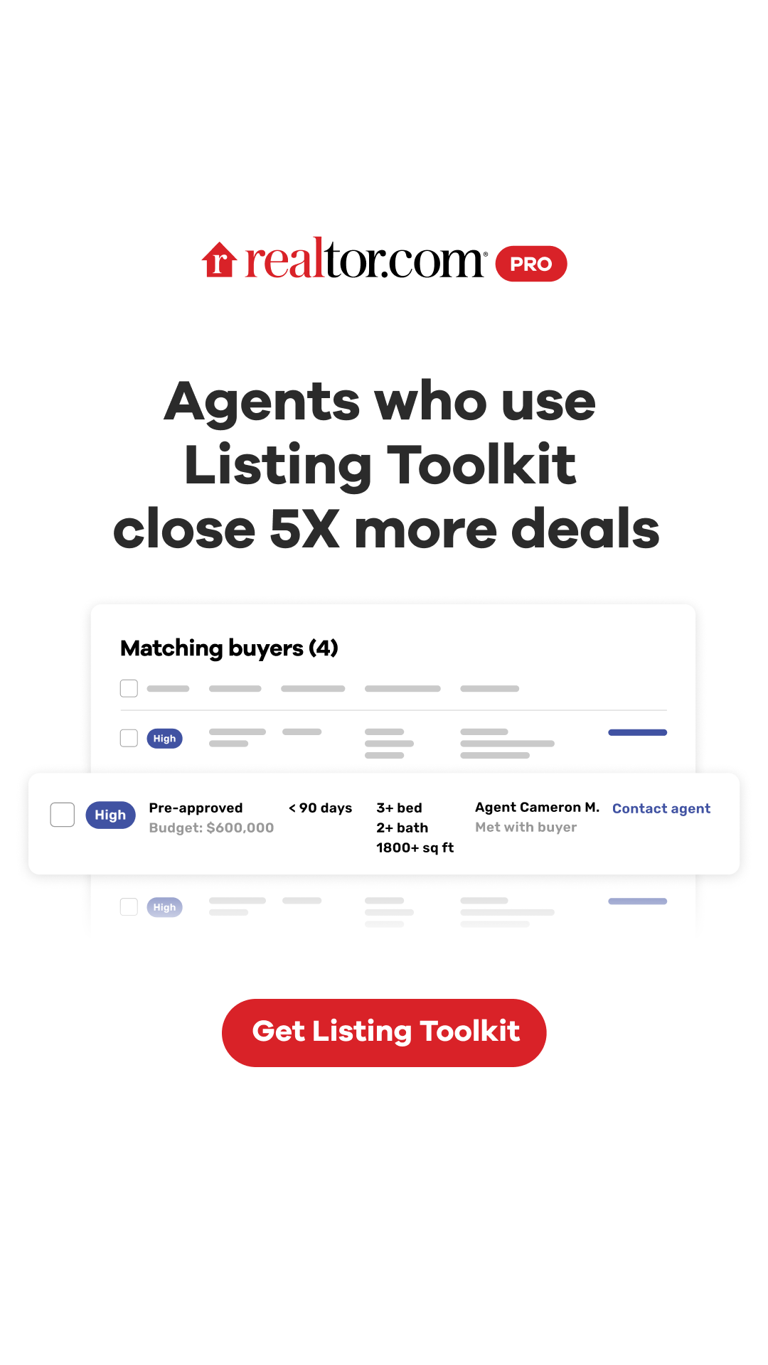 Realtor.com Pro Facebook ad