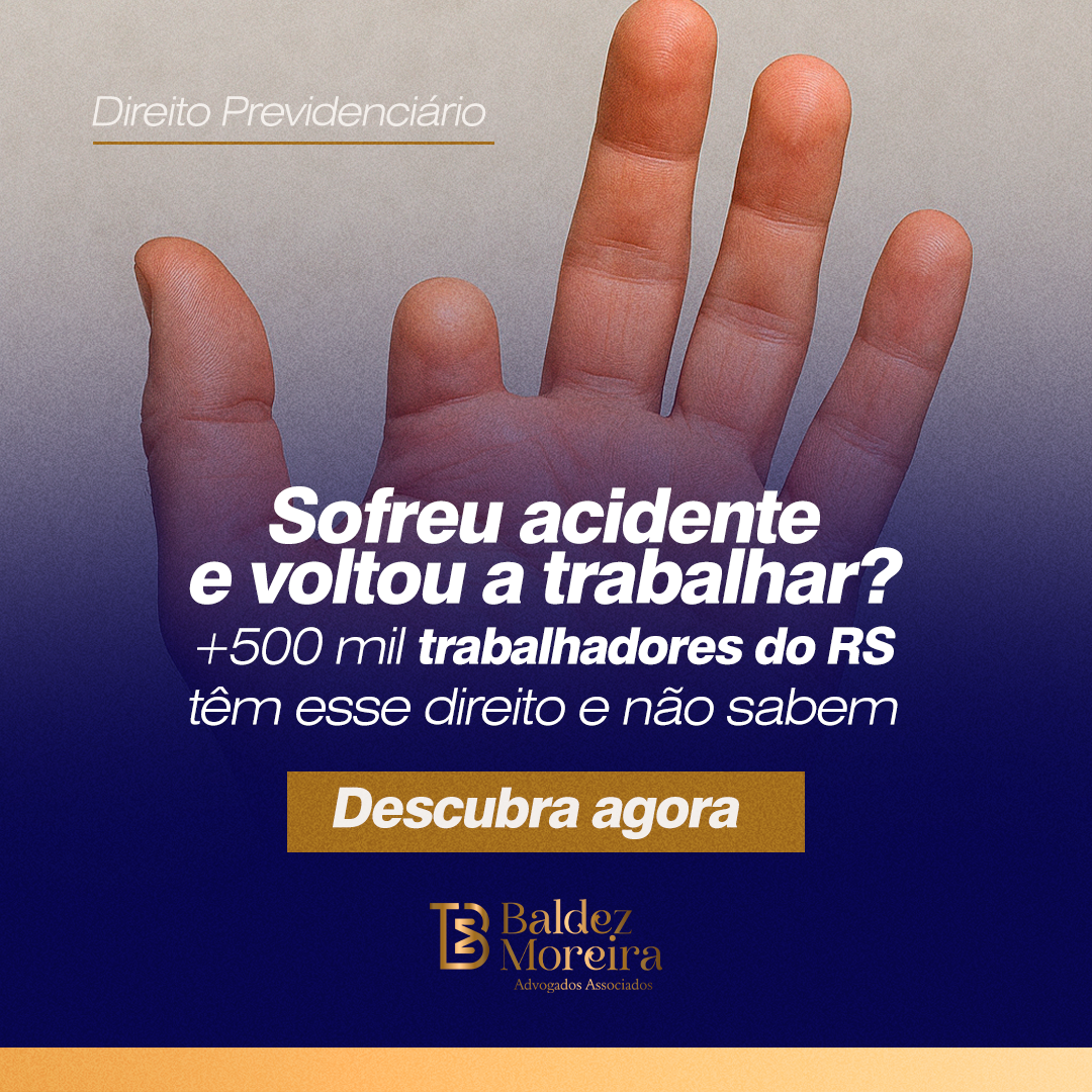 Baldez Moreira Advogados Facebook ad: Sofreu um acidente e seguiu trabalhando?