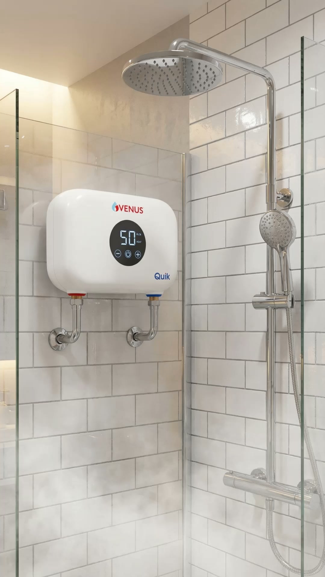 Venus home appliances Facebook ad: Hot Water, Instantly with Venus Tankless Water Heaters