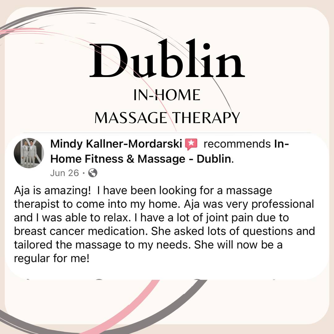 In-Home Fitness & Massage - Dublin Facebook ad: Aja is amazing!