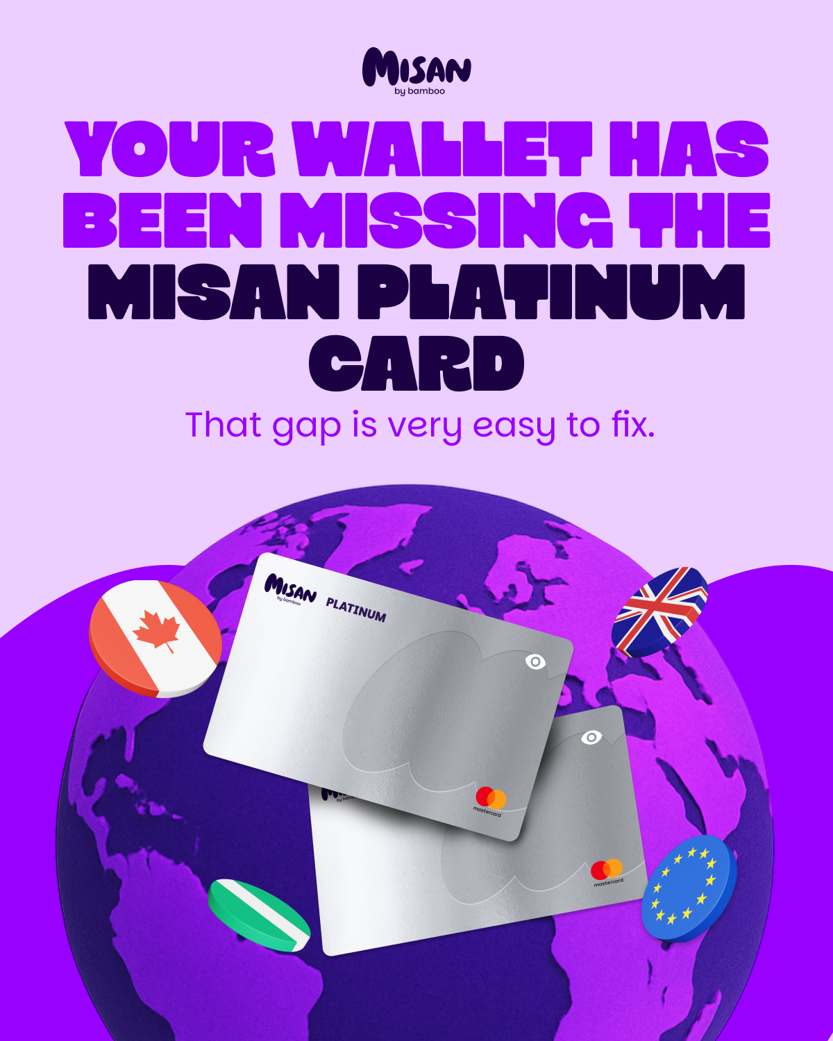 Misan by Bamboo Facebook ad: Get a card that never fails you or…