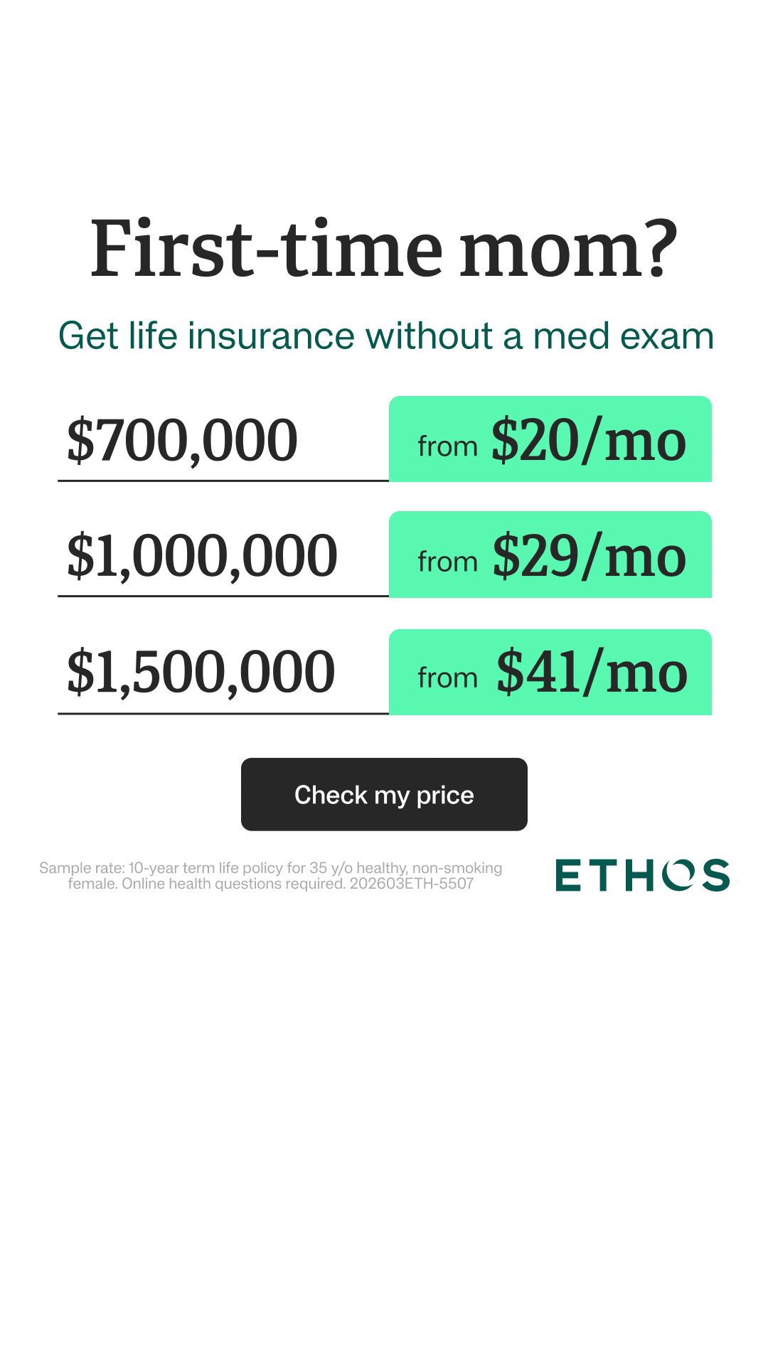 Ethos Facebook ad