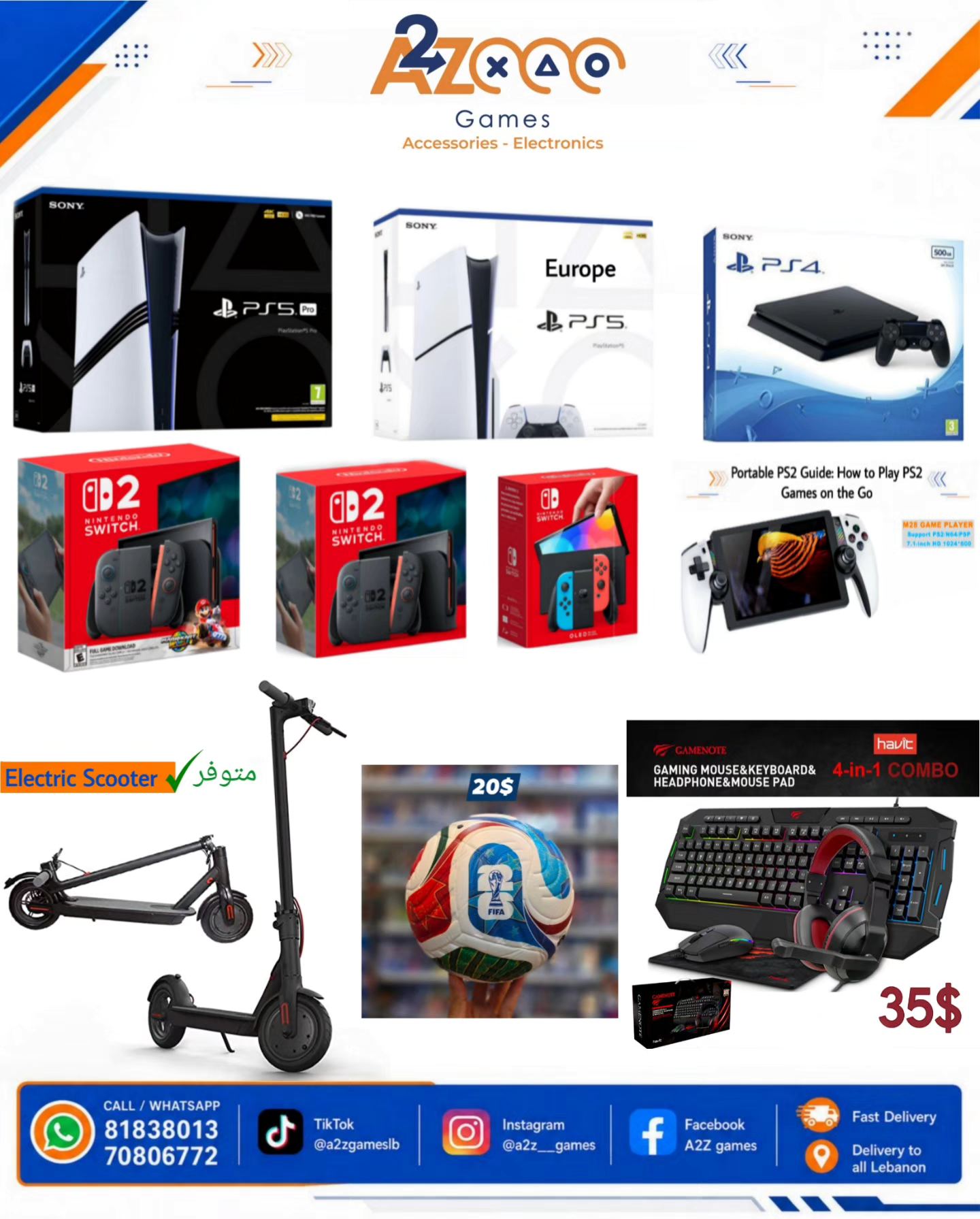 A2Z Games Facebook ad: Welcome to A2Z Games