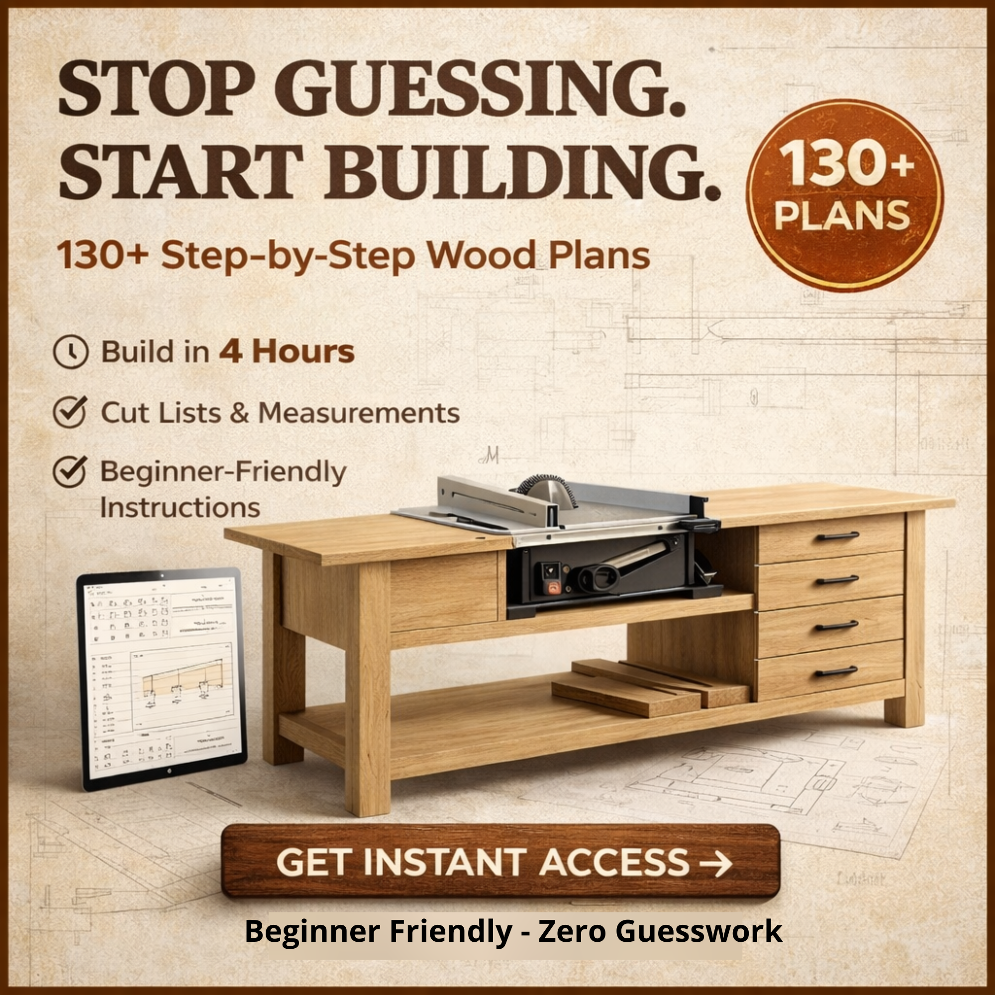 Wood Blueprints Facebook ad