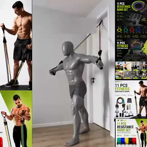 Fitnexa Store Facebook ad: Full-Body Training Made Easy, 11-Piece Band Set