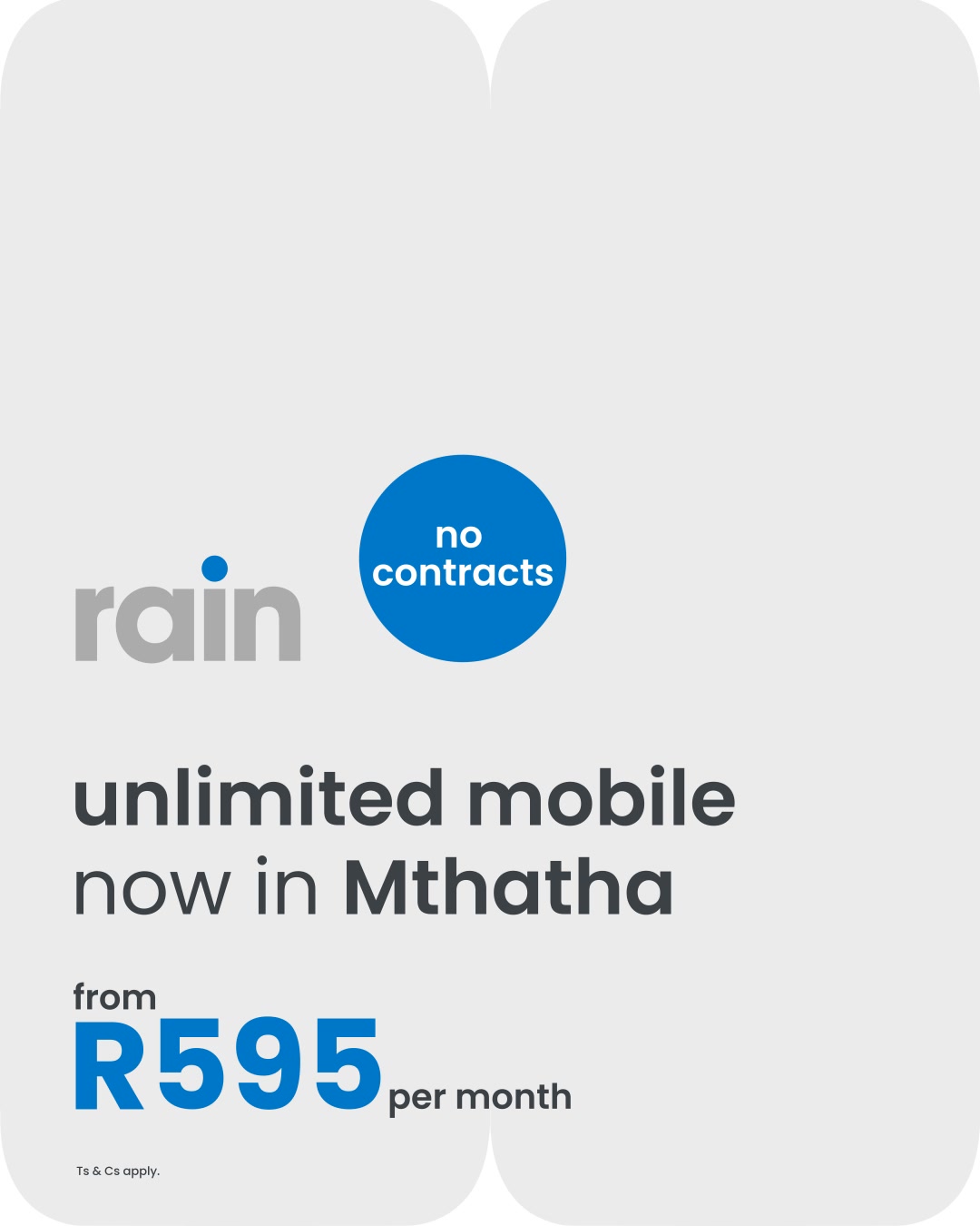 rain South Africa Facebook ad: unlimited data, calls & sms