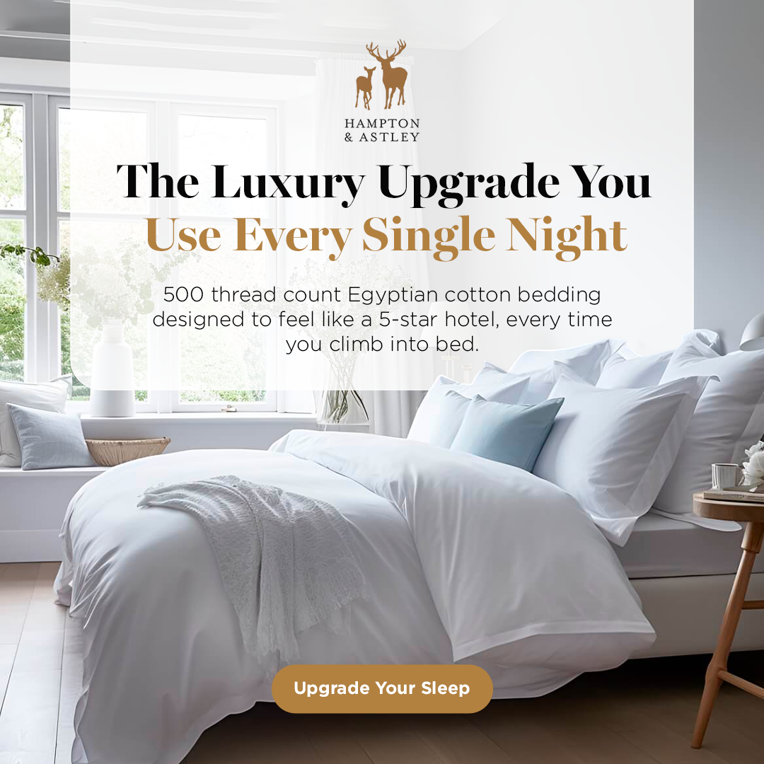 Hampton and Astley Facebook ad: Five-star sleep, at home.