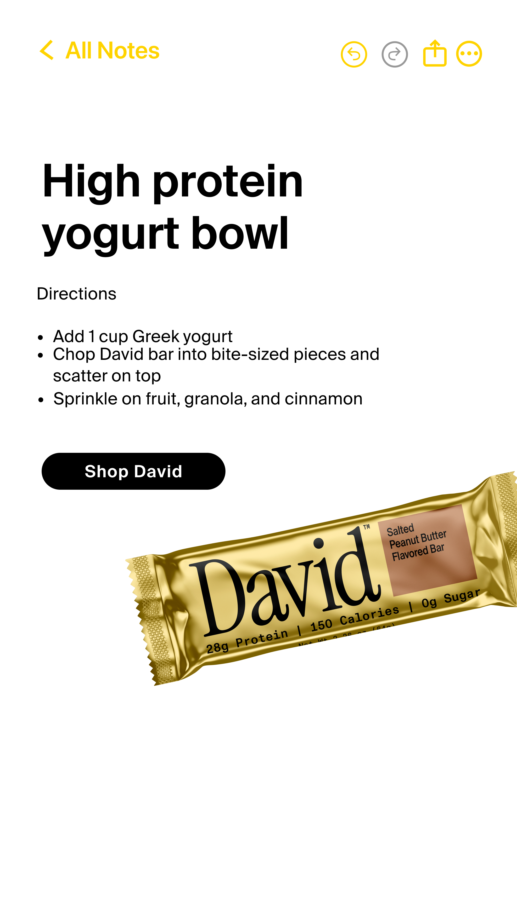 David Protein Facebook ad
