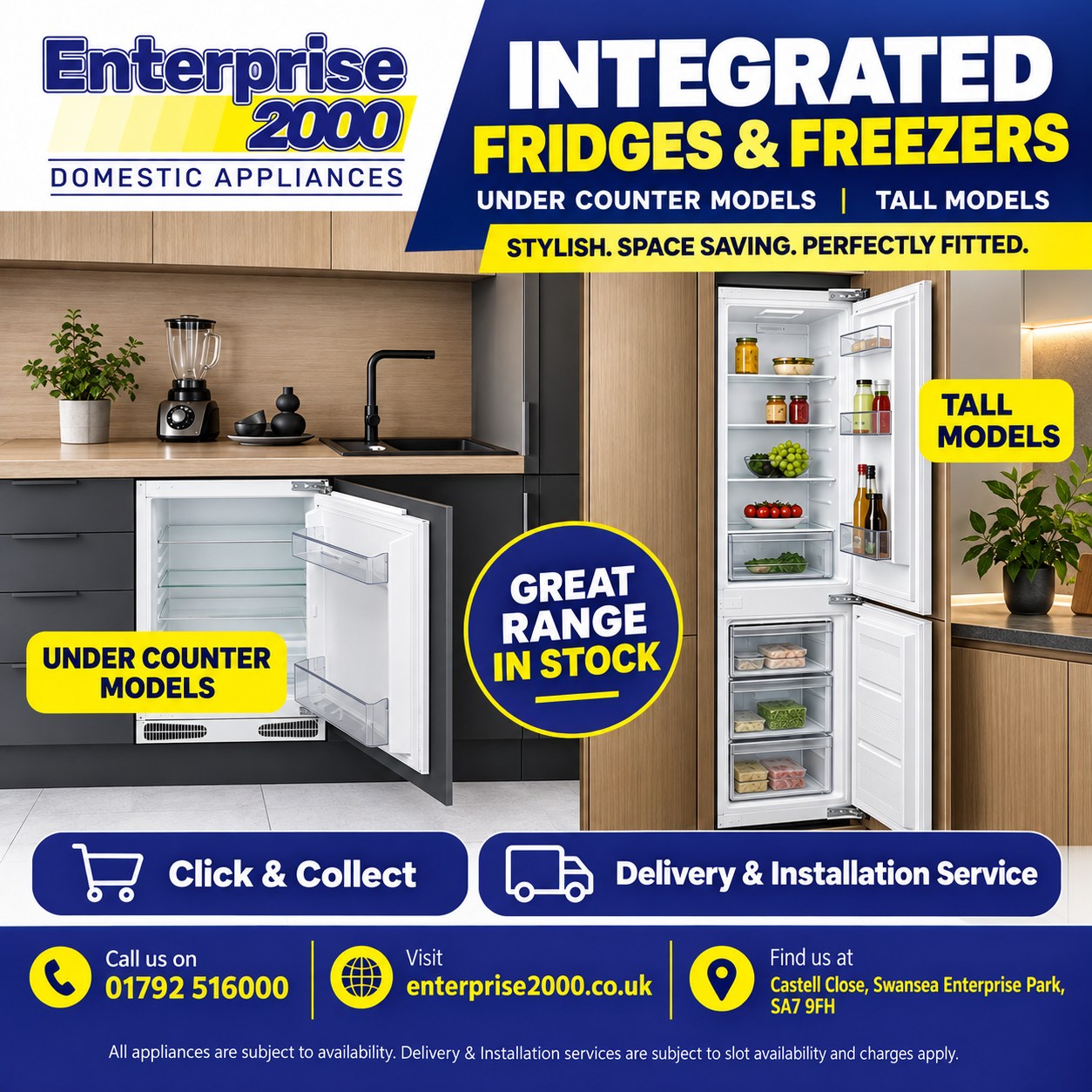 Enterprise2000 Facebook ad: Looking for a new integrated fridge or freezer?