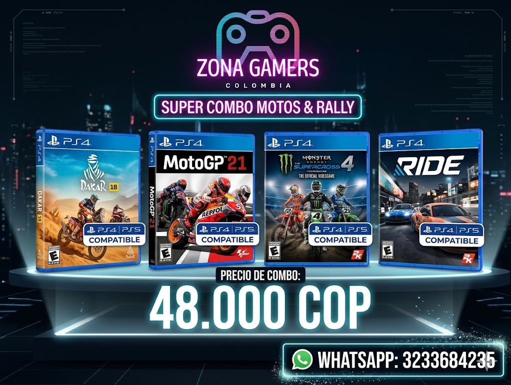 Zona Gamers Colombia Facebook ad: Juegos digitales PS4 y PS5 en oferta