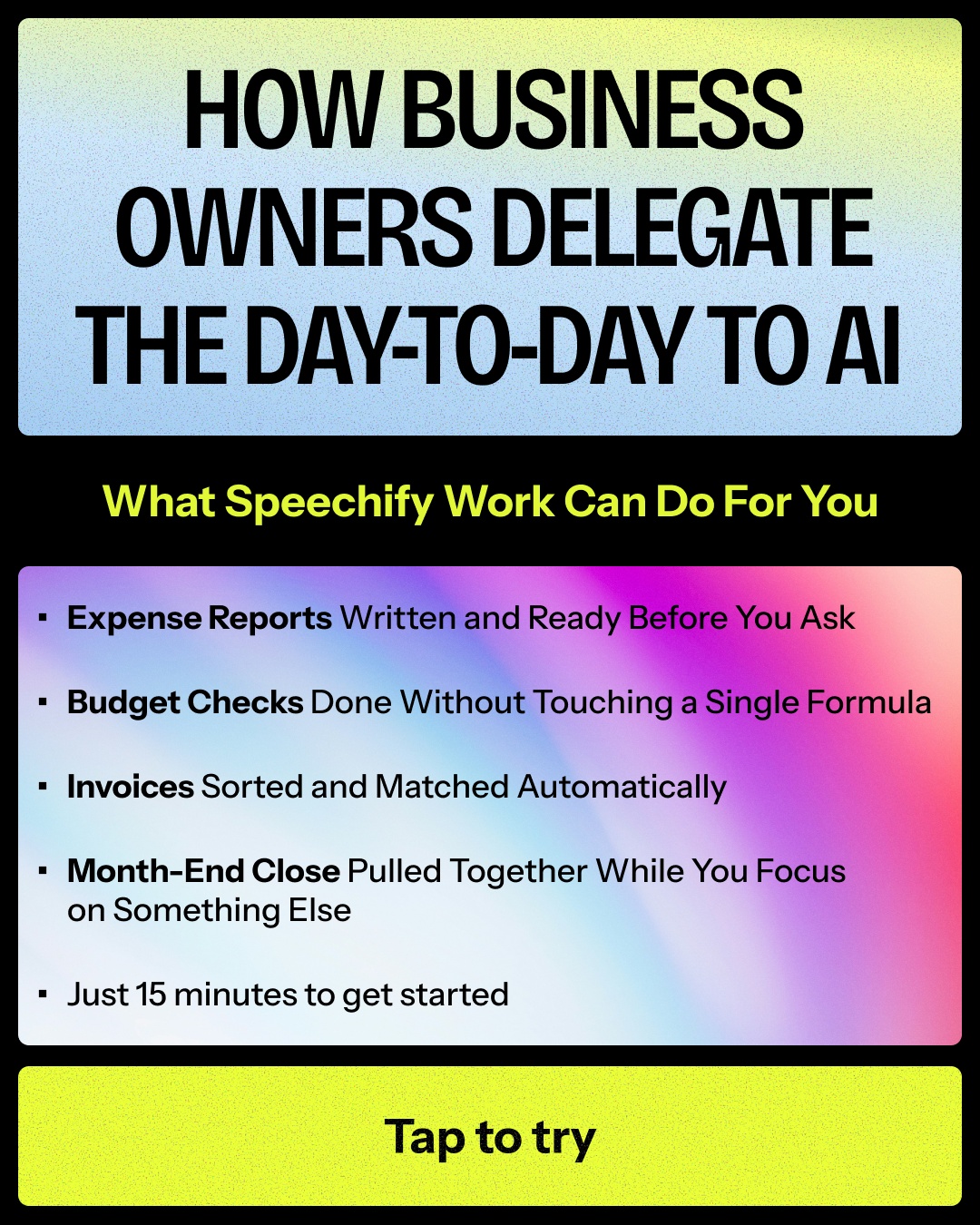 Speechify Work Facebook ad