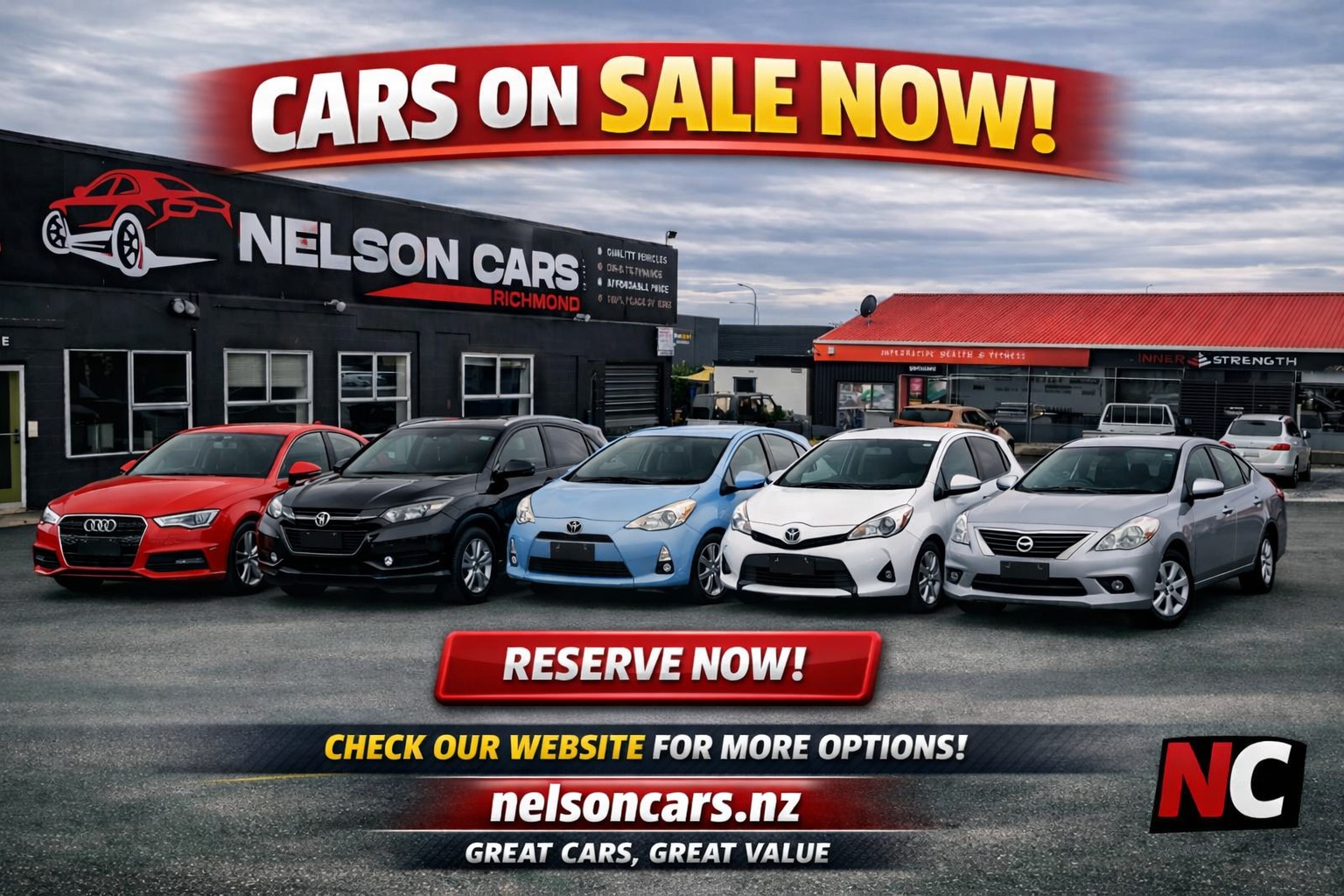 Nelson cars ltd Facebook ad: Looking for your next ride?