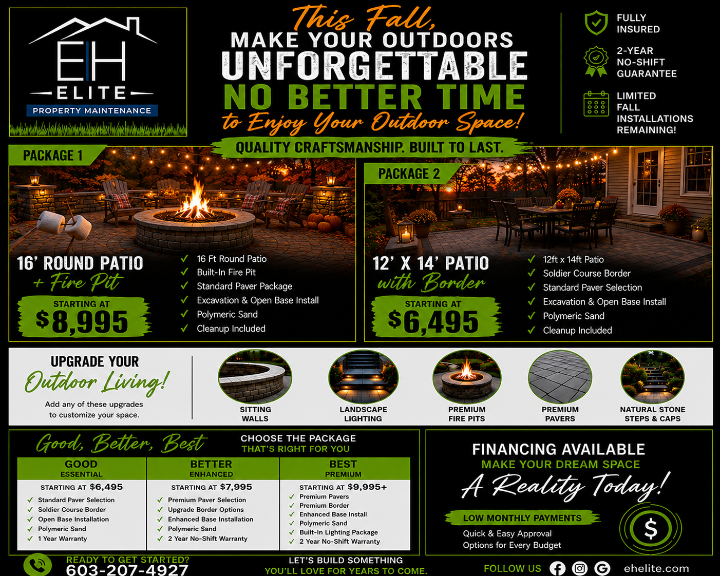 EH Elite Property Maintenance & Home Services Facebook ad: Fall Is Right Around the Corner.