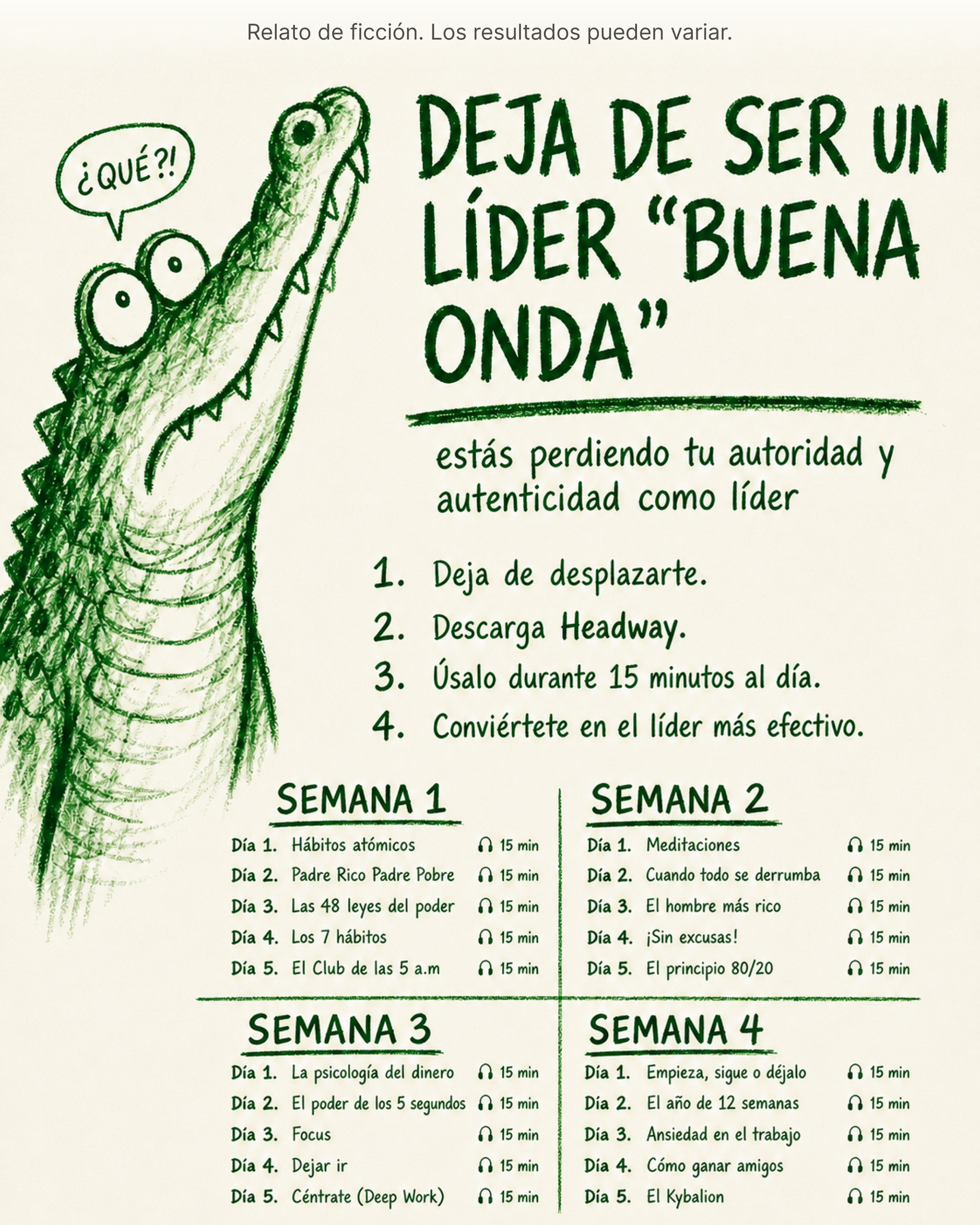 Headway: App de crecimiento diario Español Facebook ad: El CEO promedio lee 52 libros al año, Headway te lleva ahí