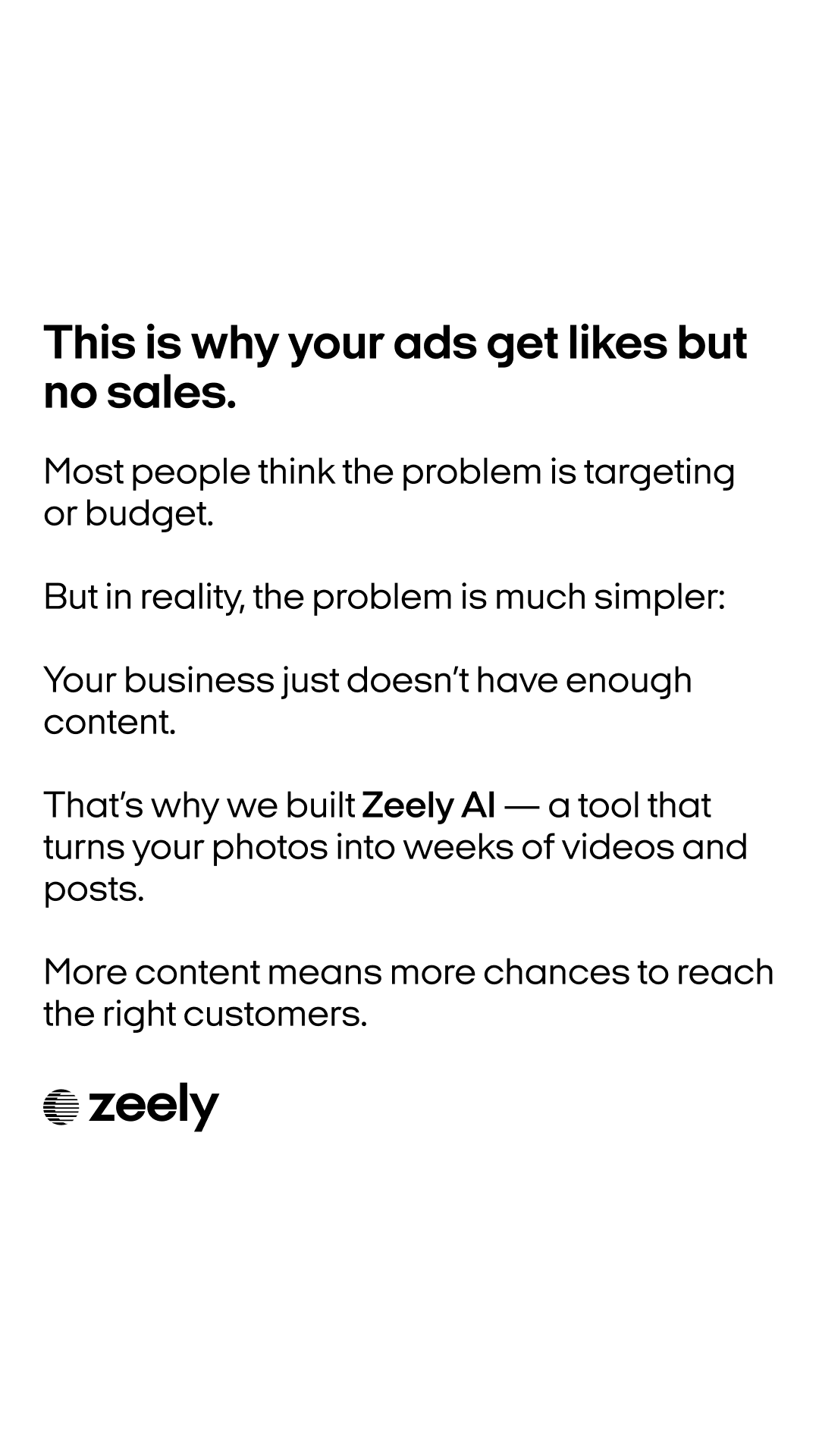 Zeely Facebook ad