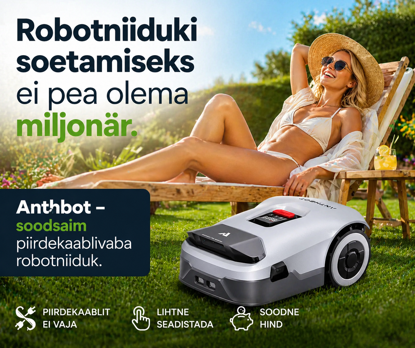 Anthbot Eesti Facebook ad: Soodsaim piirdekaablivaba robotniiduk