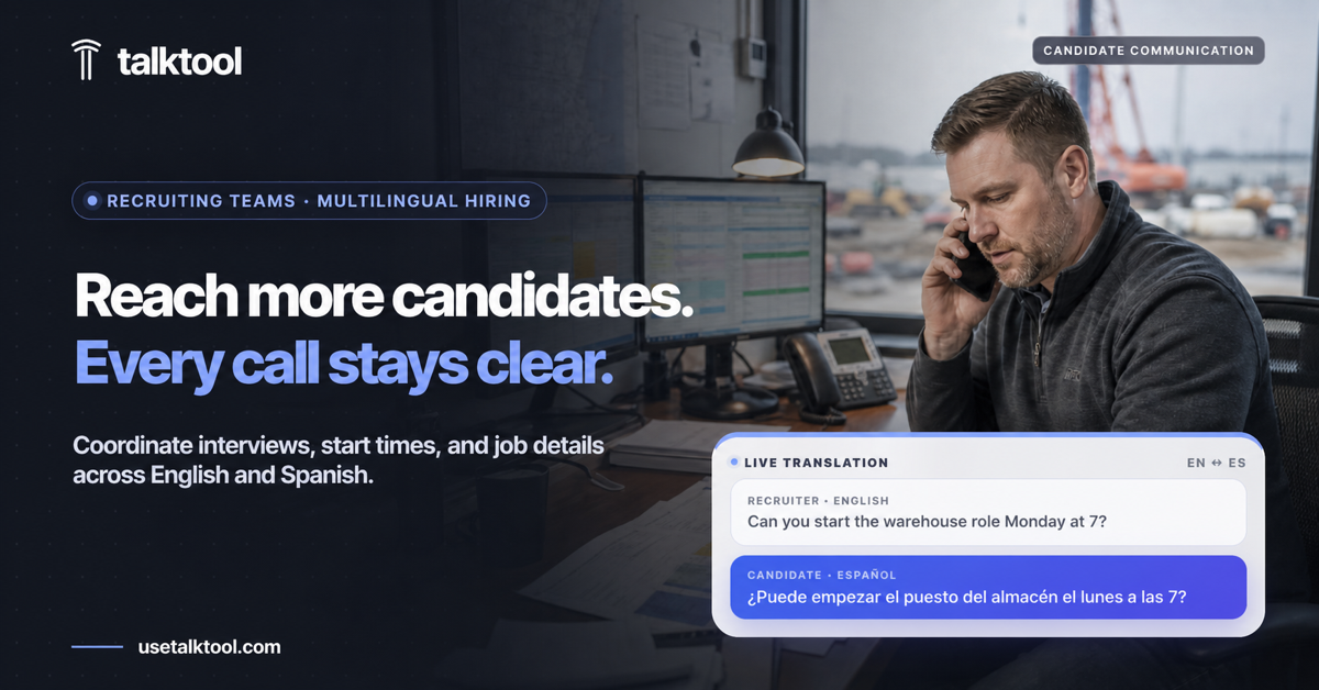TalkTool - Real-Time Call Translations Facebook ad: AI Phone Call Translation for Businesses | TalkTool
