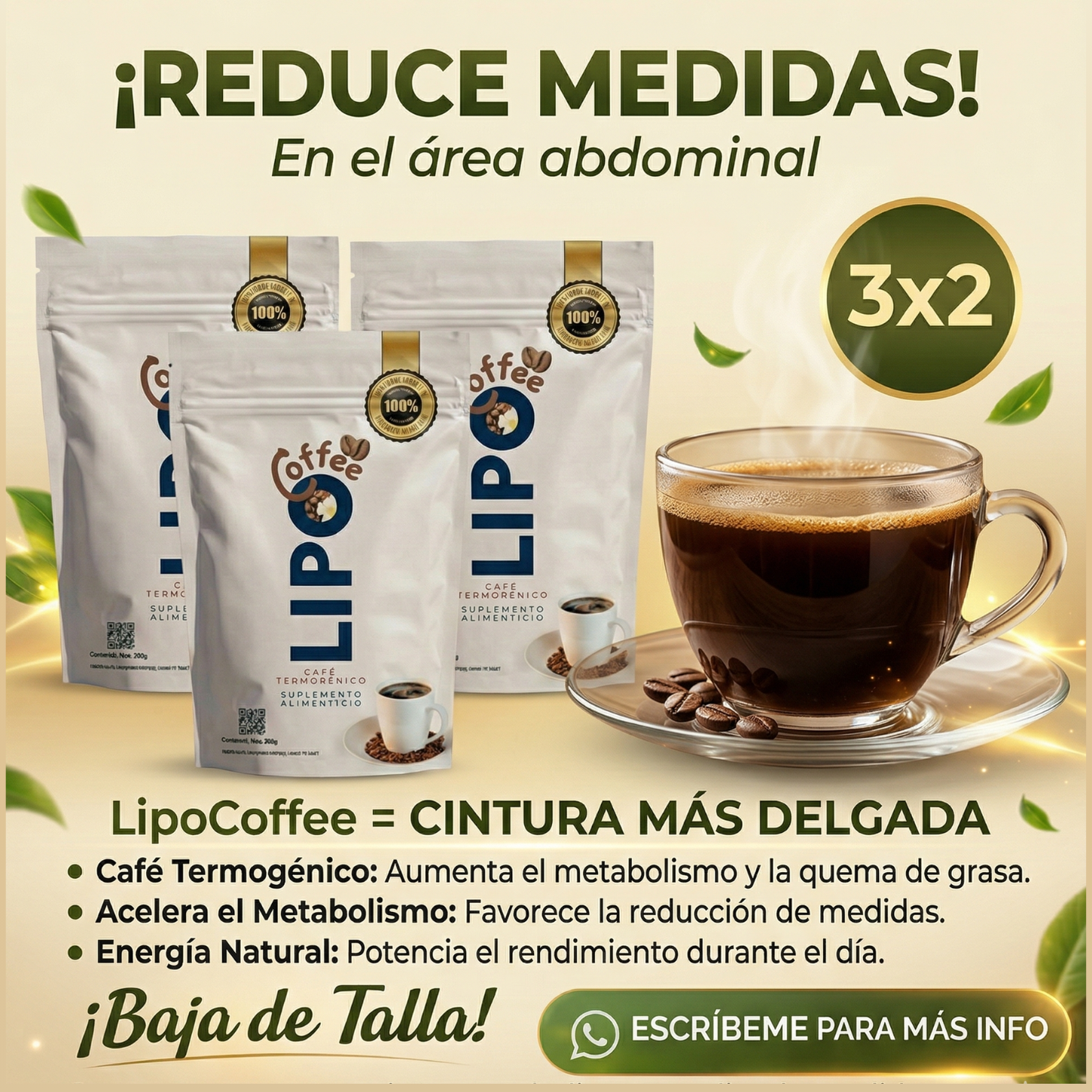 NaturalWorks Mexico Facebook ad: Paga En Casa, Promo 3x2 hoy