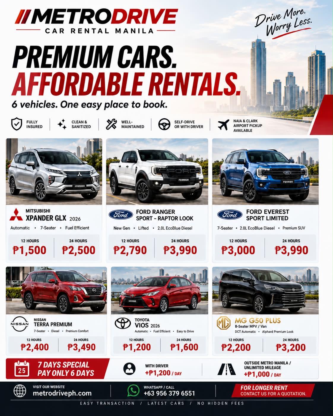 Metrodrive PH Car Rental Manila Facebook ad: METRODRIVE CAR RENTAL MANILA