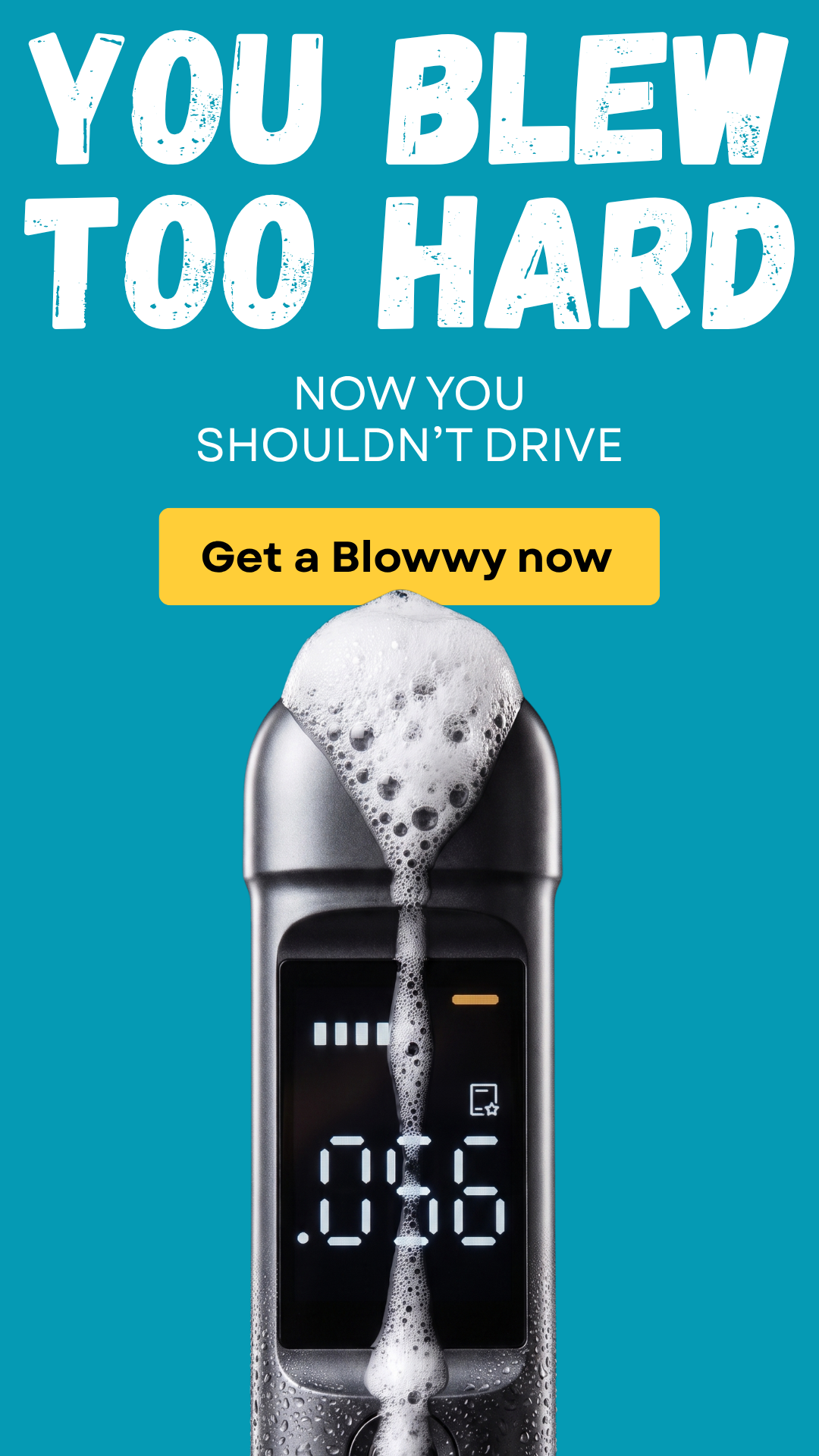 The Blowwy - Portable Breathalyzer Facebook ad
