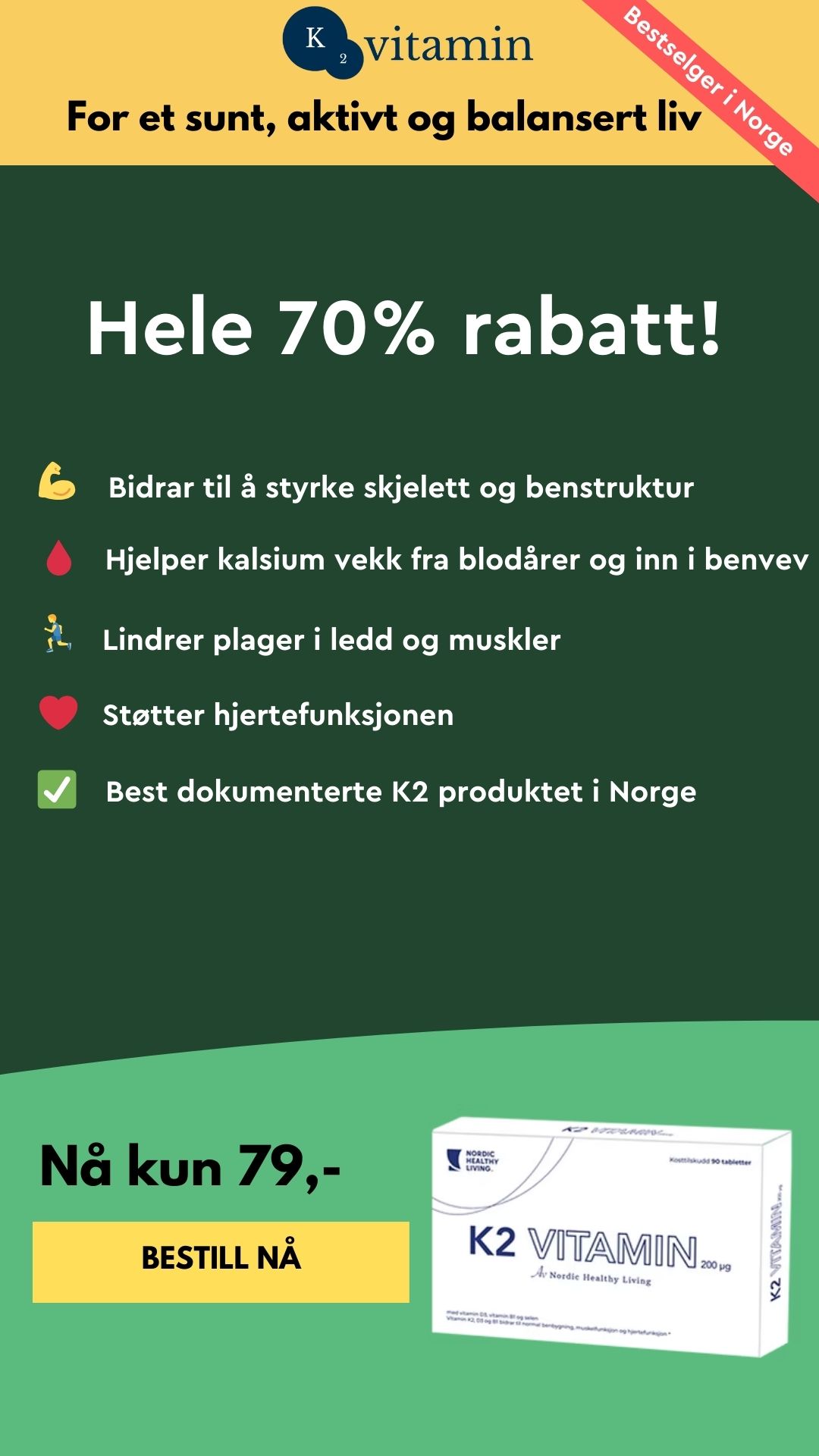 K2 vitamin Norge Facebook ad